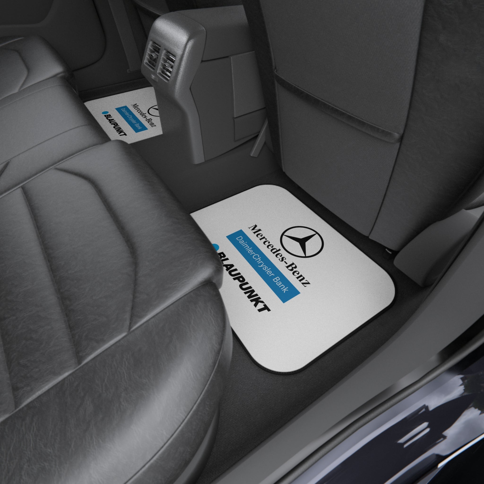4 Piece Car Floor Mats Set Compatible with Mercedes Benz Logo White Auto Interior Accessories