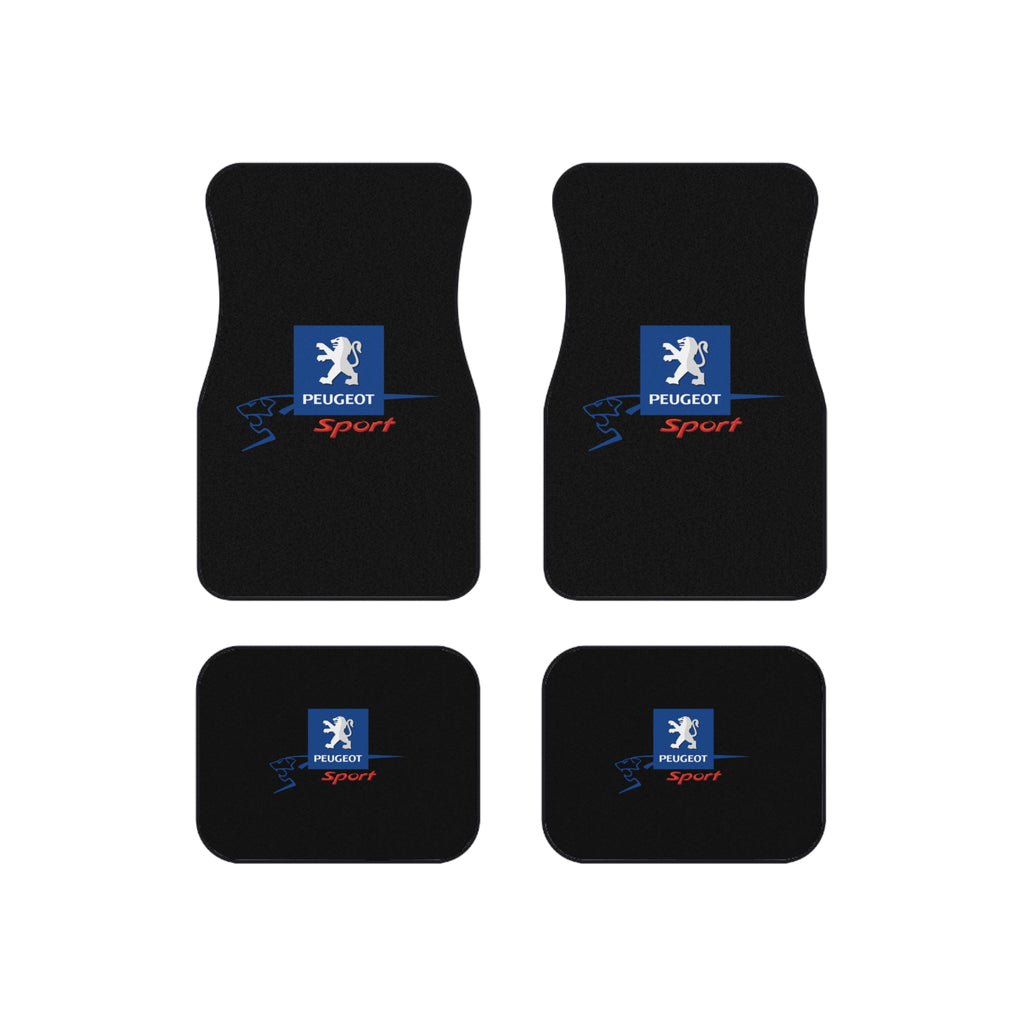 Peugeot Sport Style Car Floor Mats Set of 4 Black Universal Auto Mats