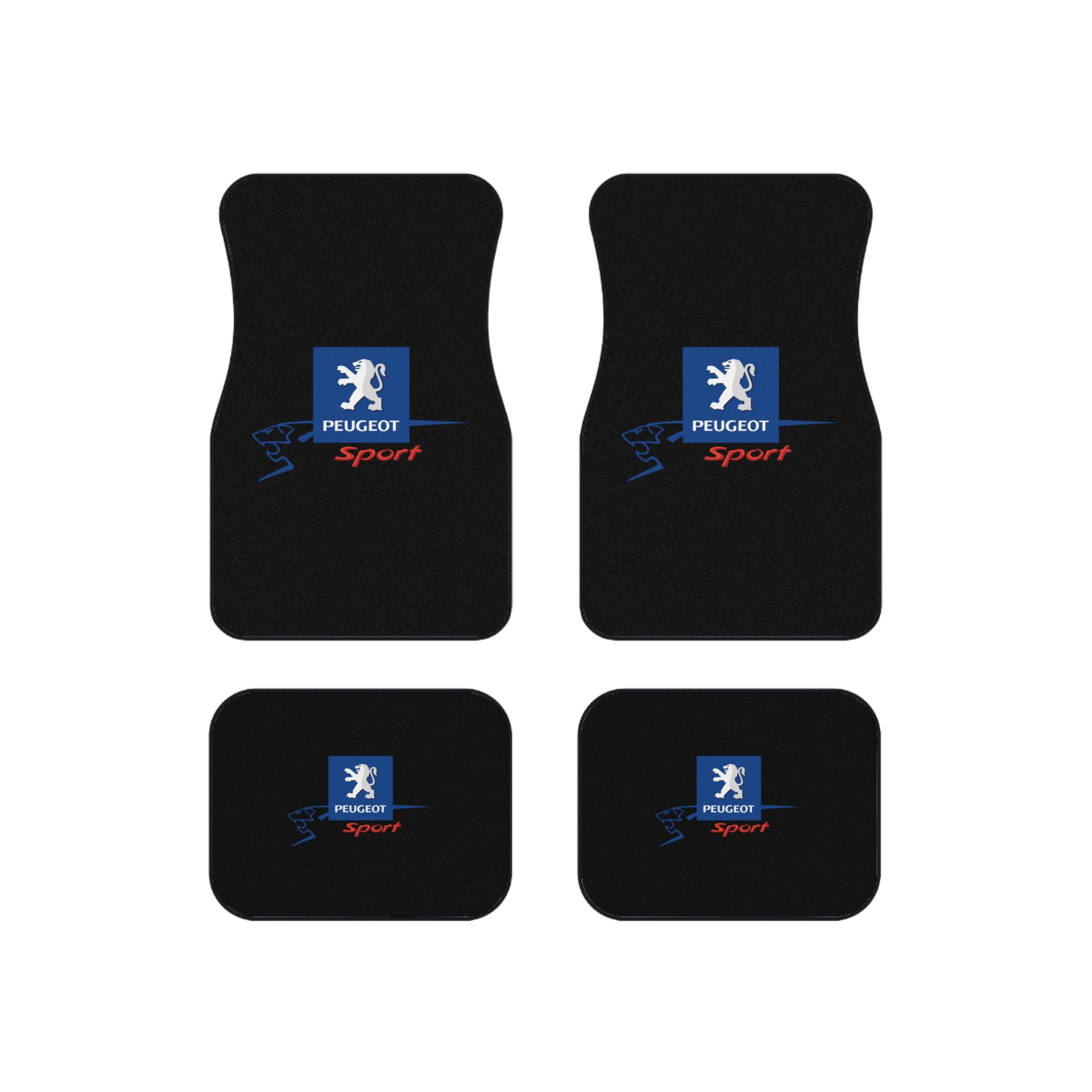 Peugeot Sport Style Car Floor Mats Set of 4 Black Universal Auto Mats