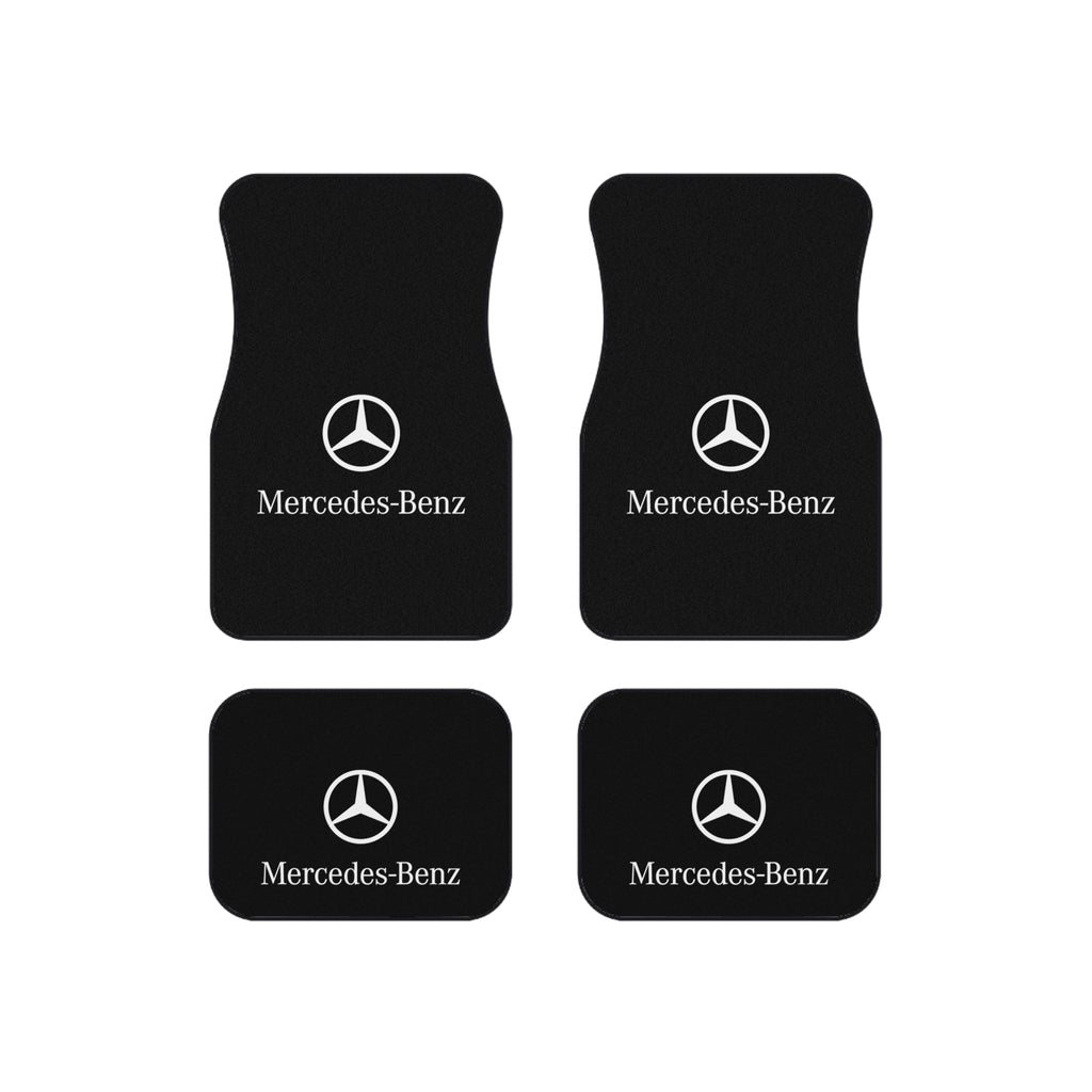 4 Piece Car Floor Mats Set Compatible with Mercedes Benz Logo Black Auto Interior Accessories