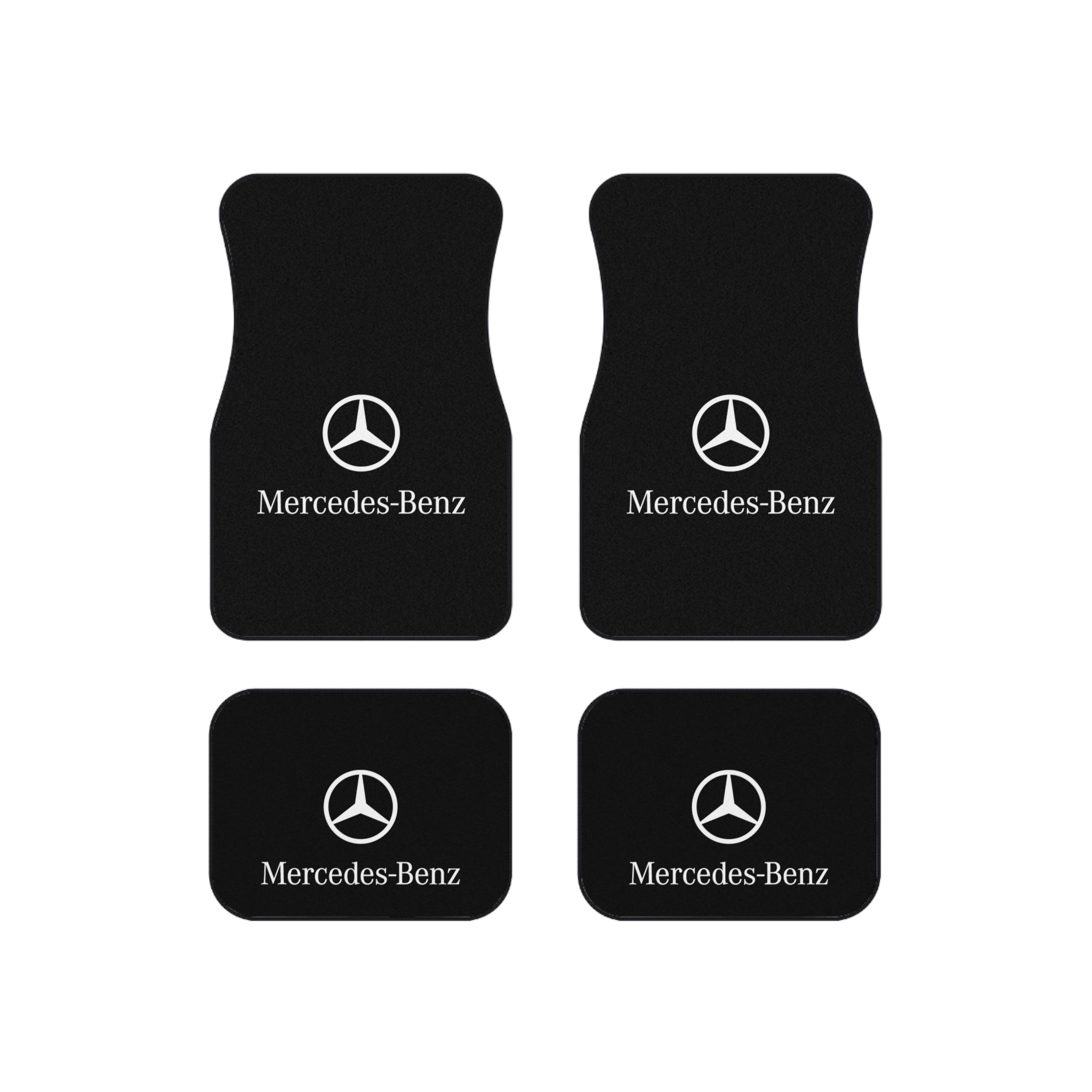 4 Piece Car Floor Mats Set Compatible with Mercedes Benz Logo Black Auto Interior Accessories