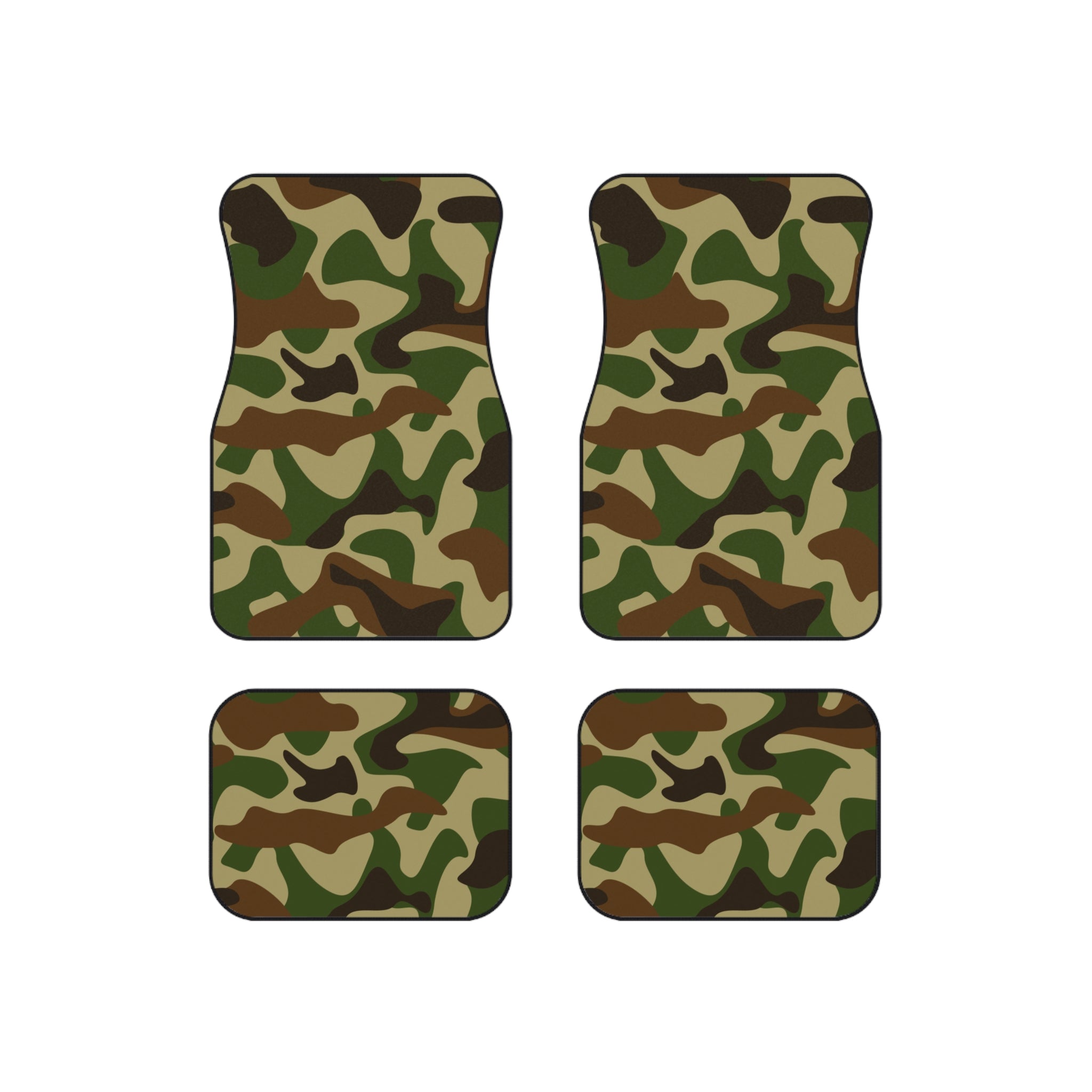 Camo Car Floor Mats (Set of 4) — Heavy-Duty Camouflage Auto Mats