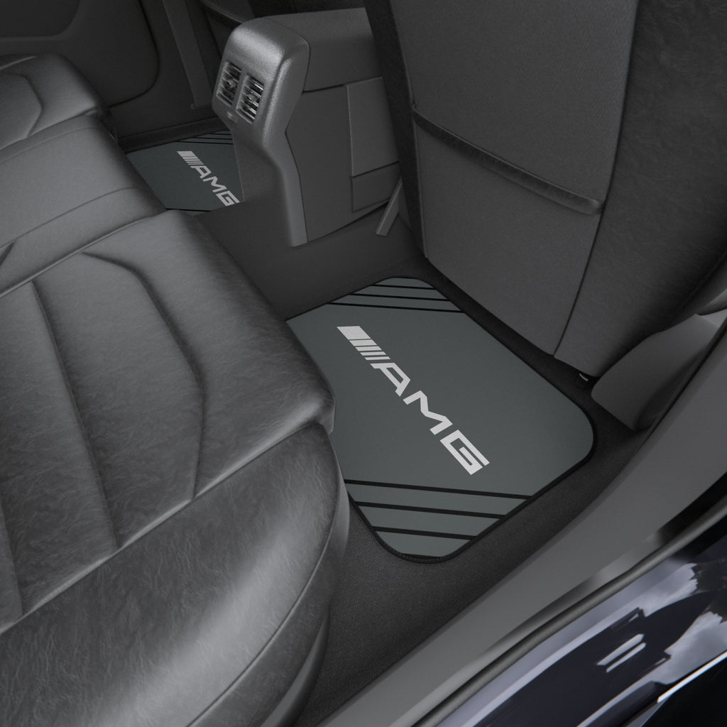 AMG Style Car Floor Mats Set of 4 Gray Universal Performance Auto Mats