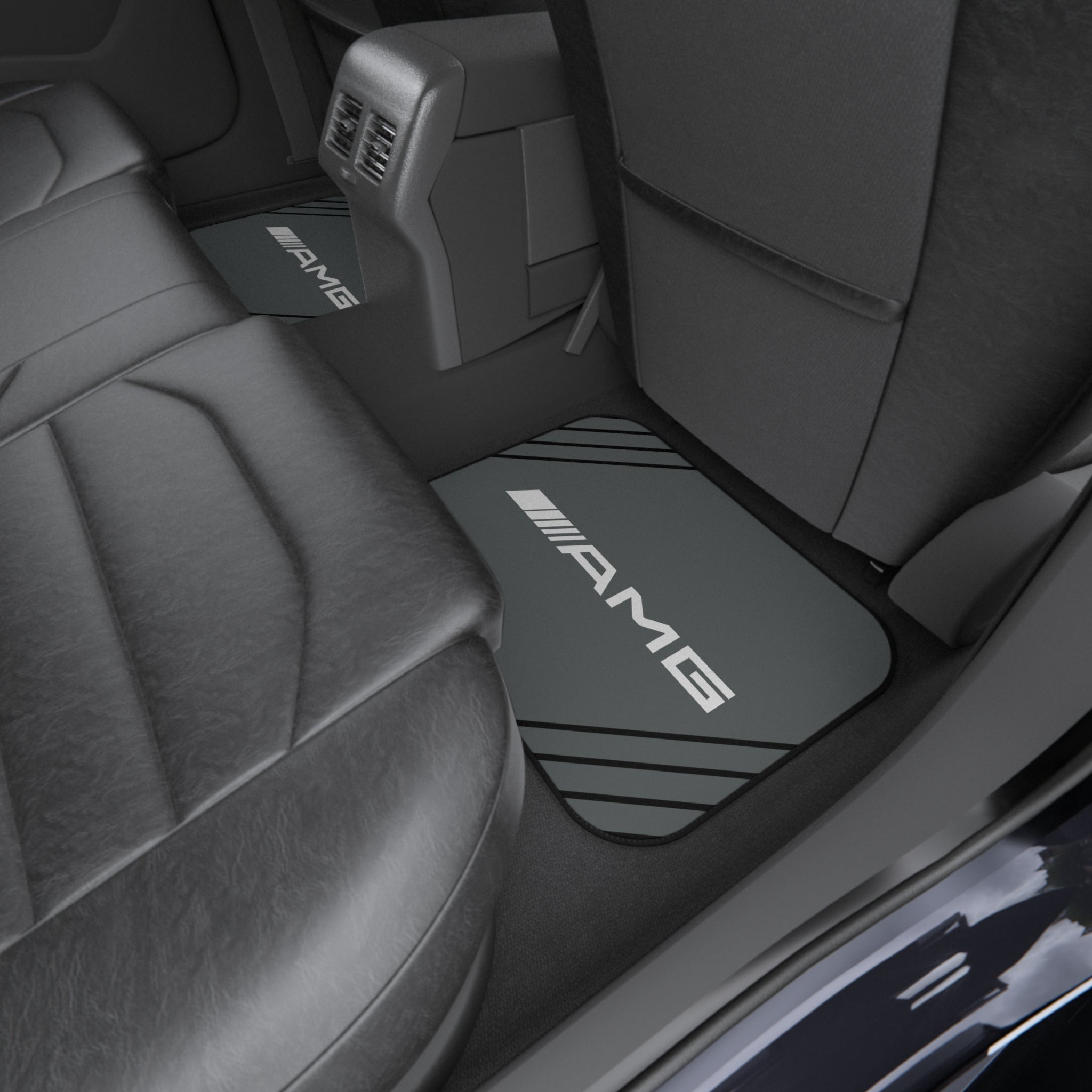 AMG Style Car Floor Mats Set of 4 Gray Universal Performance Auto Mats