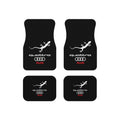 Audi Quattro Style Car Floor Mats Set of 4 Black Universal Auto Mats