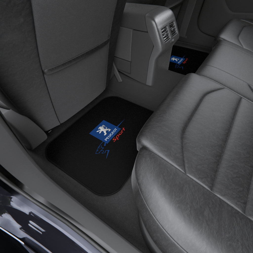 Peugeot Sport Style Car Floor Mats Set of 4 Black Universal Auto Mats