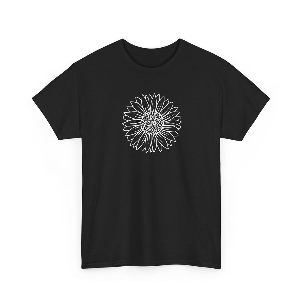 Unisex Sunflower Line Art T-Shirt