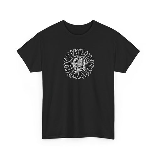 Unisex Sunflower Line Art T-Shirt