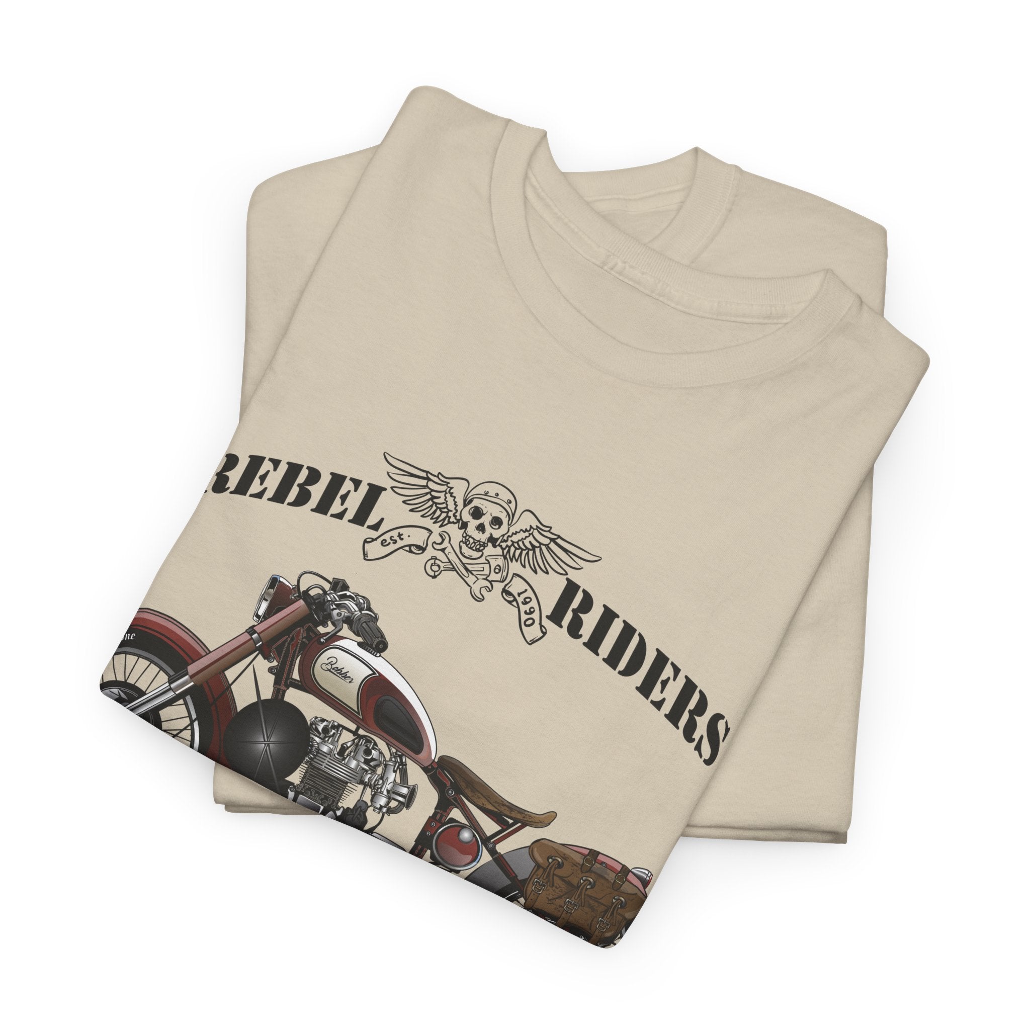 Vintage Motorcycle Tee Rebel Riders Classic Bike Graphic
