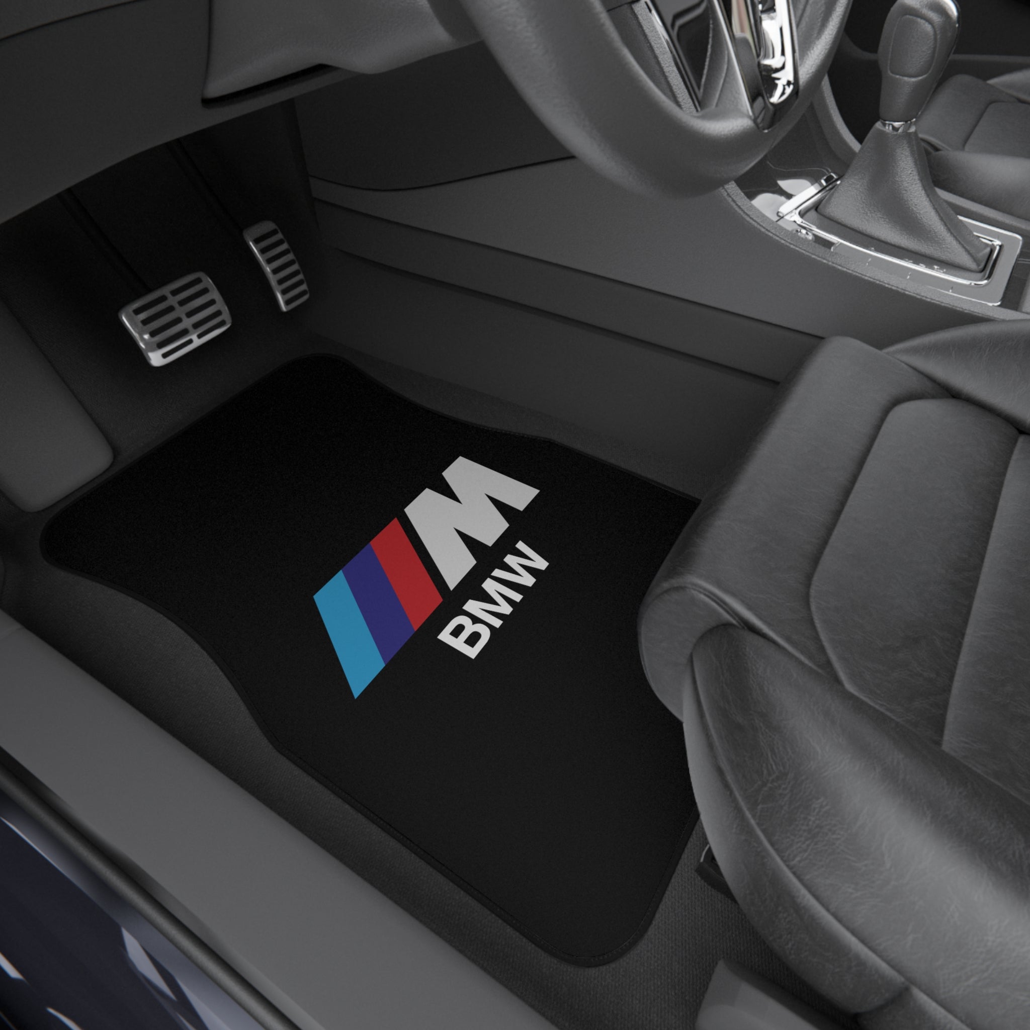 4 Piece Universal BMW M Car Floor Mats Set Black Auto Interior Accessories