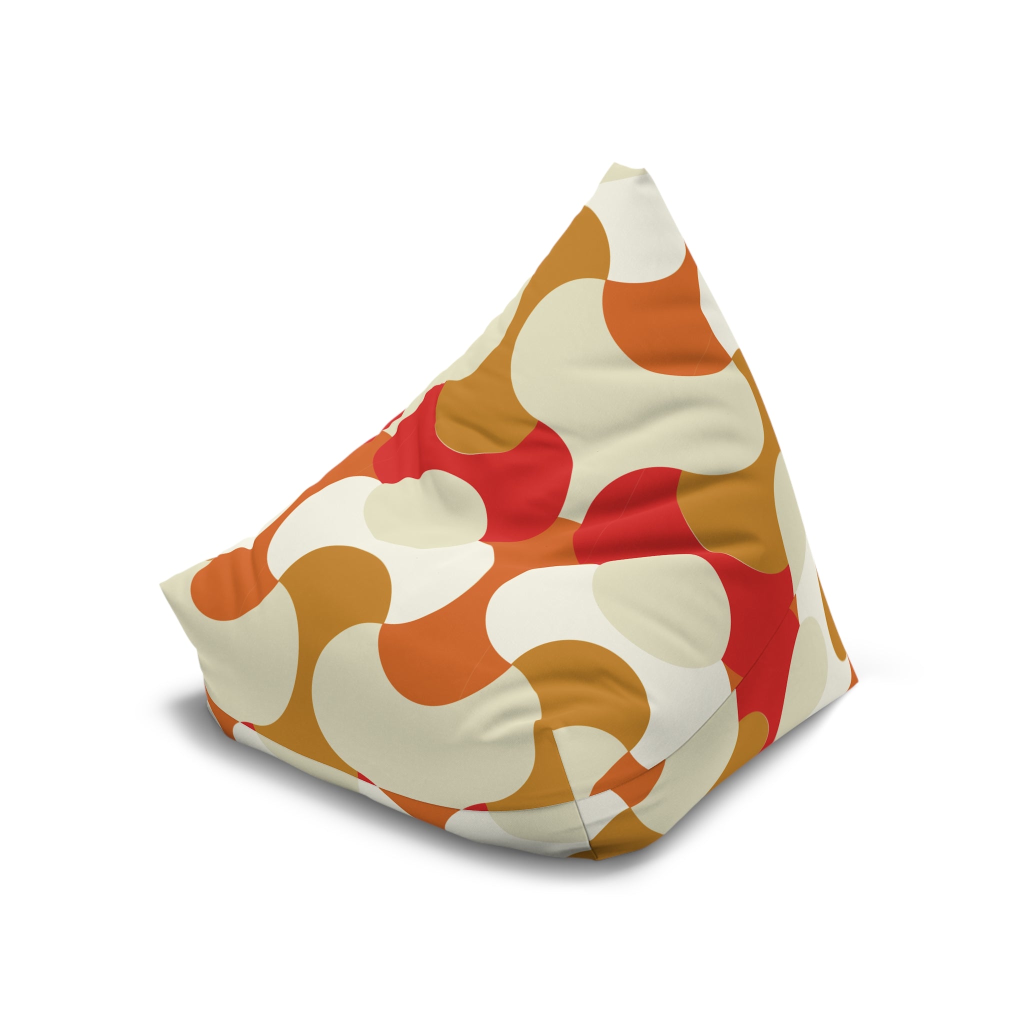 Retro Abstract Swirl Bean Bag Chair Cover | 70s Inspired Mod Pattern