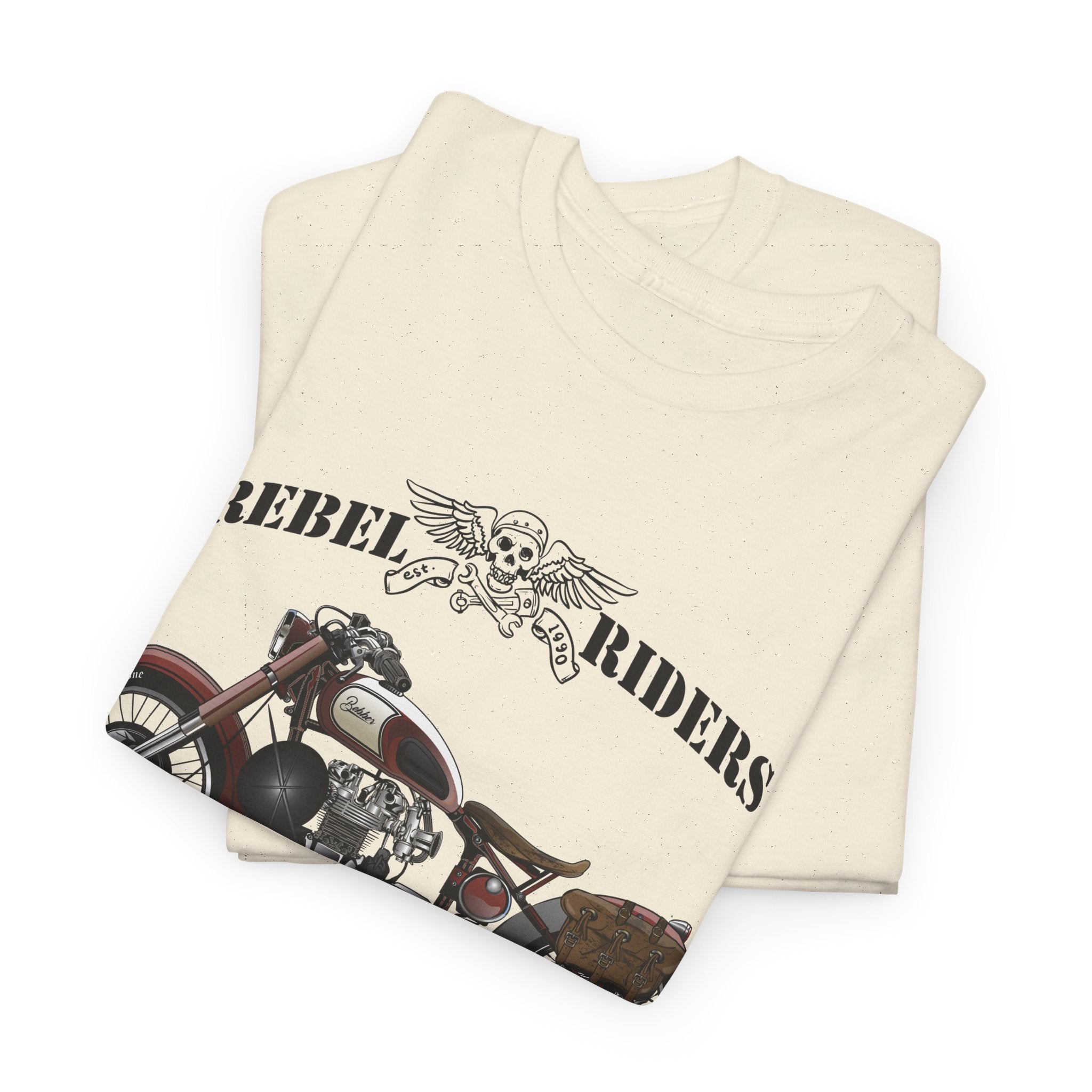 Vintage Motorcycle Tee Rebel Riders Classic Bike Graphic