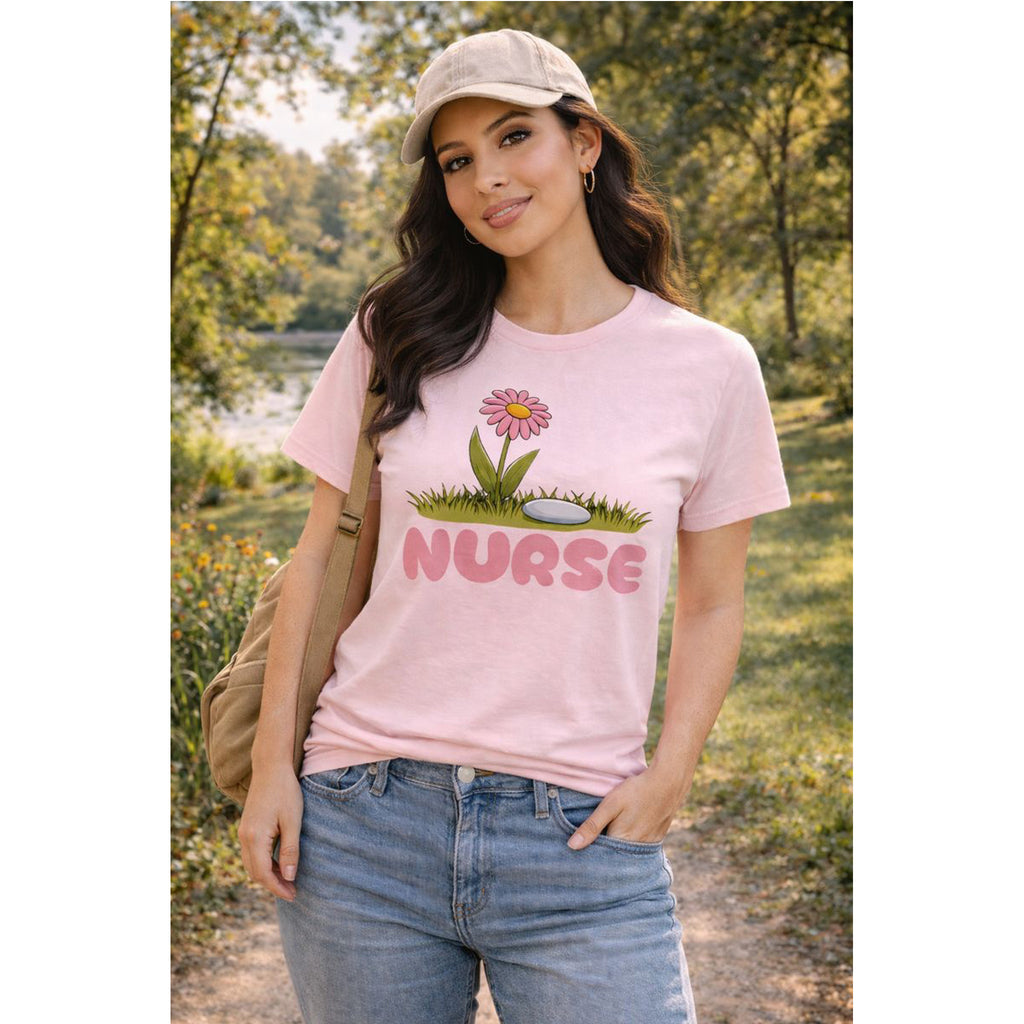 Nurse Floral Graphic T-Shirt