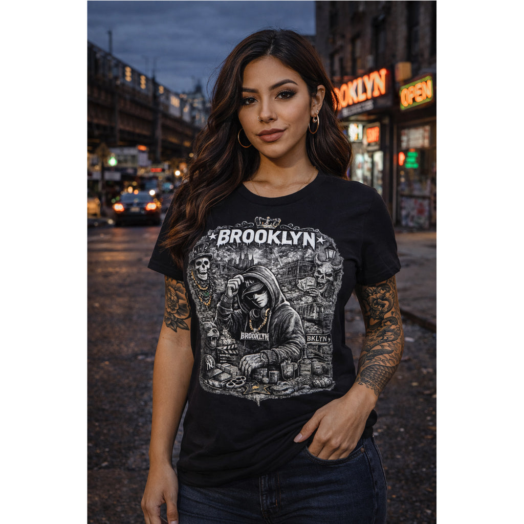 Brooklyn T Shirt Streetwear Graphic Tee, Urban NYC Shirt Black, Dark Hip Hop Style Unisex Gift
