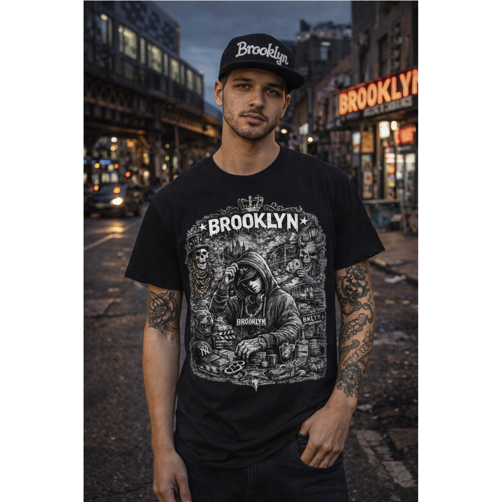 Brooklyn T Shirt Streetwear Graphic Tee, Urban NYC Shirt Black, Dark Hip Hop Style Unisex Gift