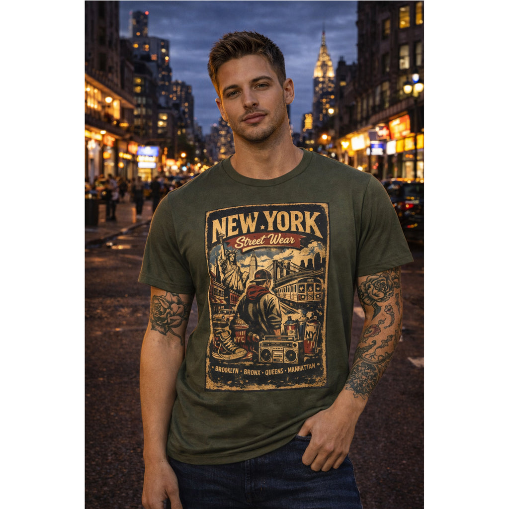 New York T Shirt Streetwear Graphic Tee, NYC Urban Vintage Shirt, Brooklyn Bronx Manhattan Unisex