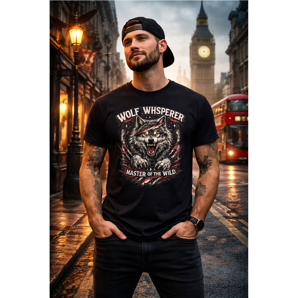 Wolf Whisperer T Shirt for Men  Wolf Graphic Tee Streetwear Style