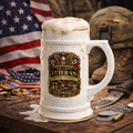 Personalized Veteran Beer Stein 22oz - Custom Name Military Mug, Honor & Service Gift for Veteran, Loyalty Courage Beer Mug