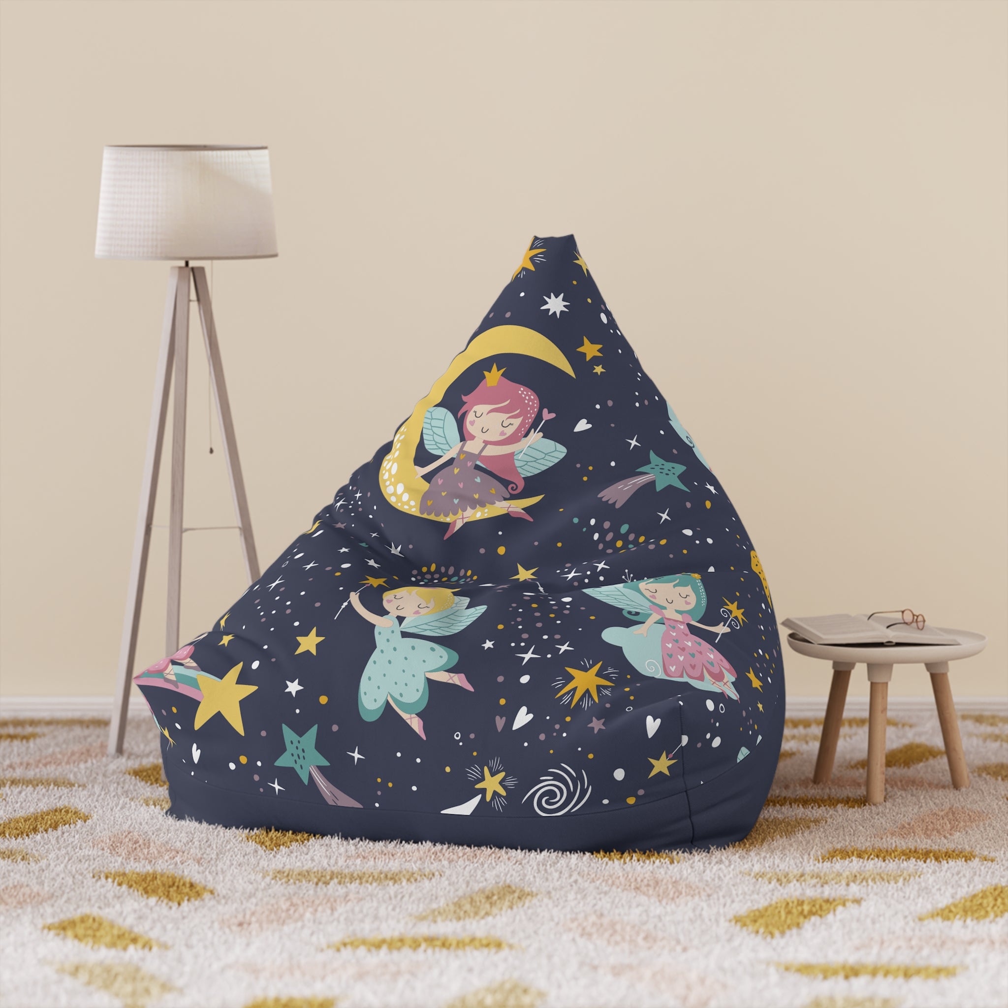 Sleeping Fairies Bean Bag Chair Cover | Night Sky Stars, Kids Room