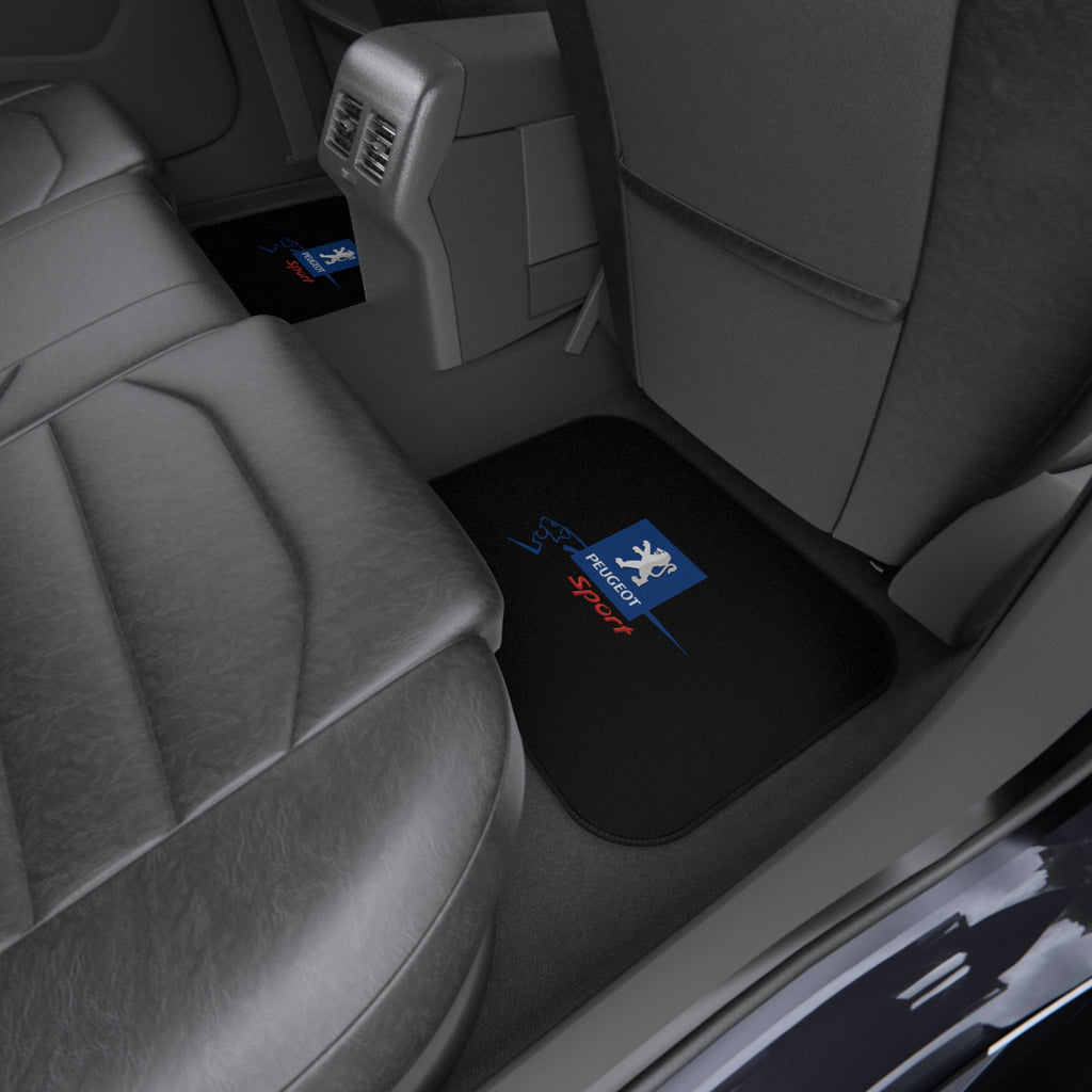 Peugeot Sport Style Car Floor Mats Set of 4 Black Universal Auto Mats