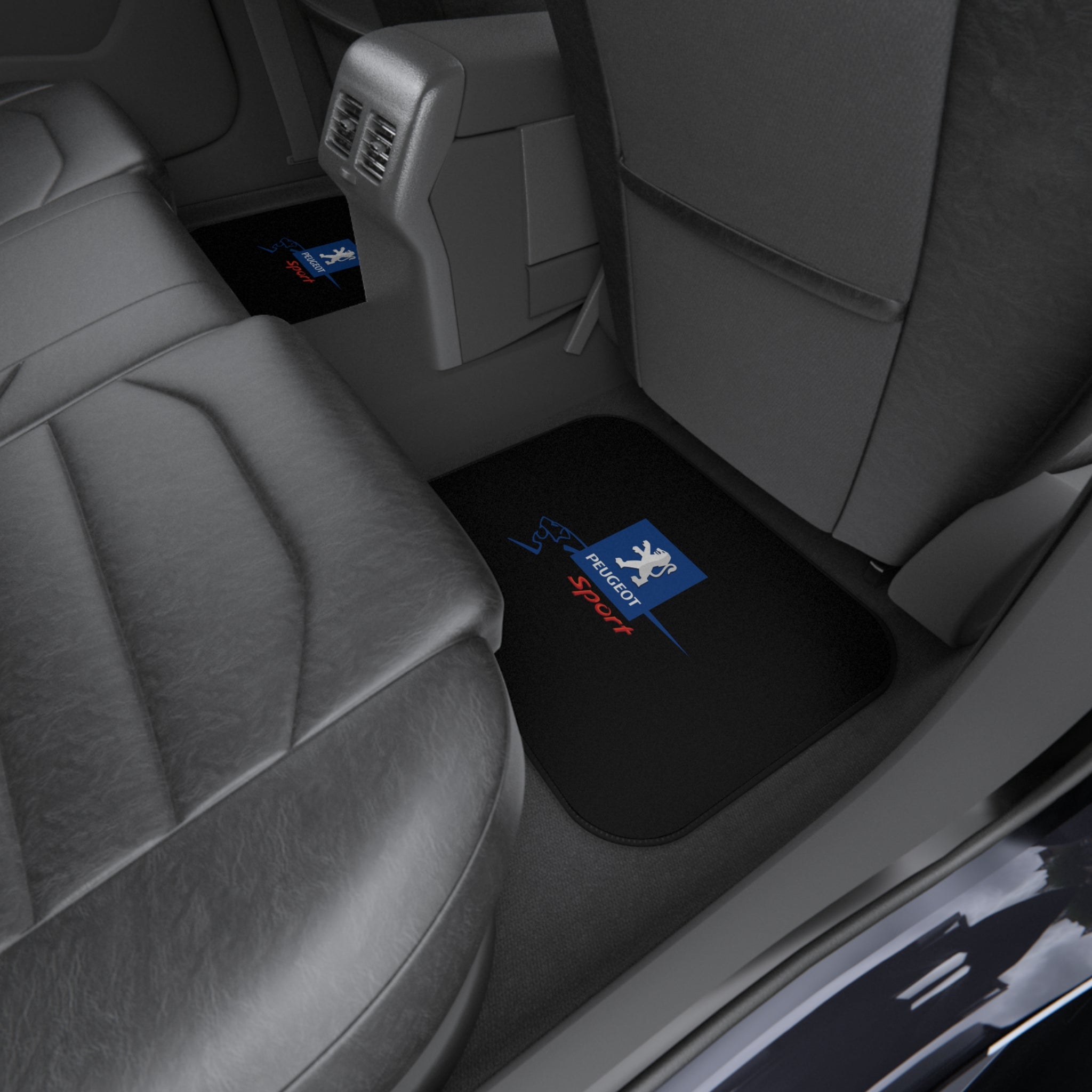 Peugeot Sport Style Car Floor Mats Set of 4 Black Universal Auto Mats