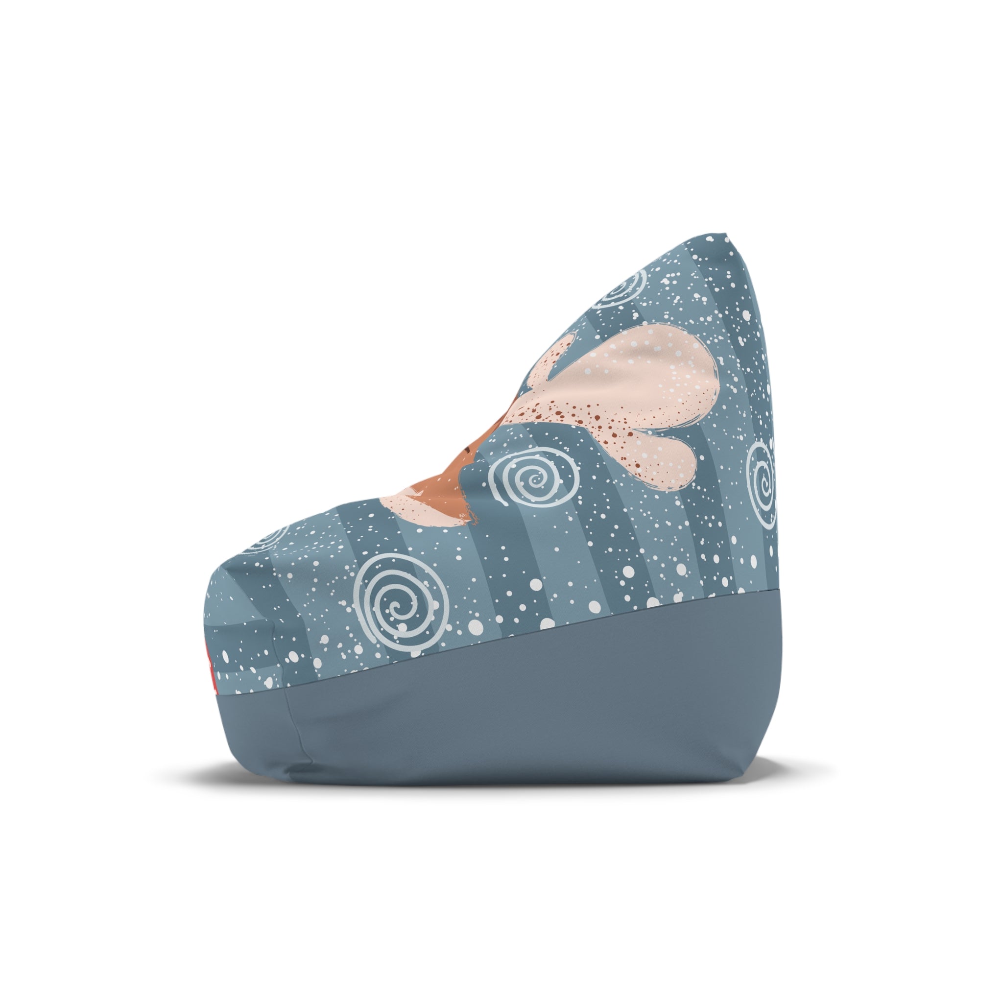 Sleeping Fox Bean Bag Chair Cover | Winter Woodland Pattern, Snowflakes
