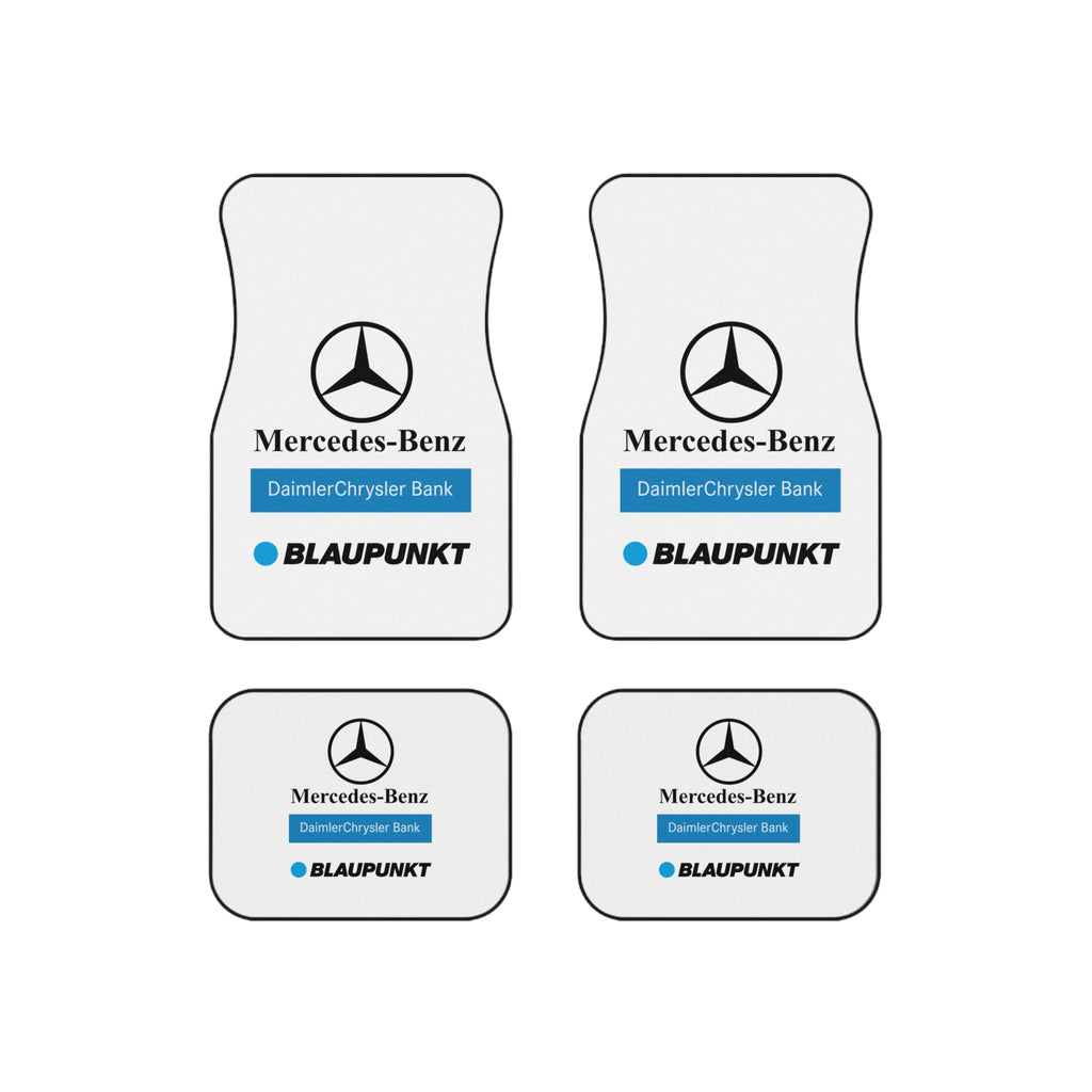 4 Piece Car Floor Mats Set Compatible with Mercedes Benz Logo White Auto Interior Accessories