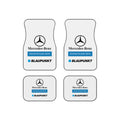 4 Piece Car Floor Mats Set Compatible with Mercedes Benz Logo White Auto Interior Accessories