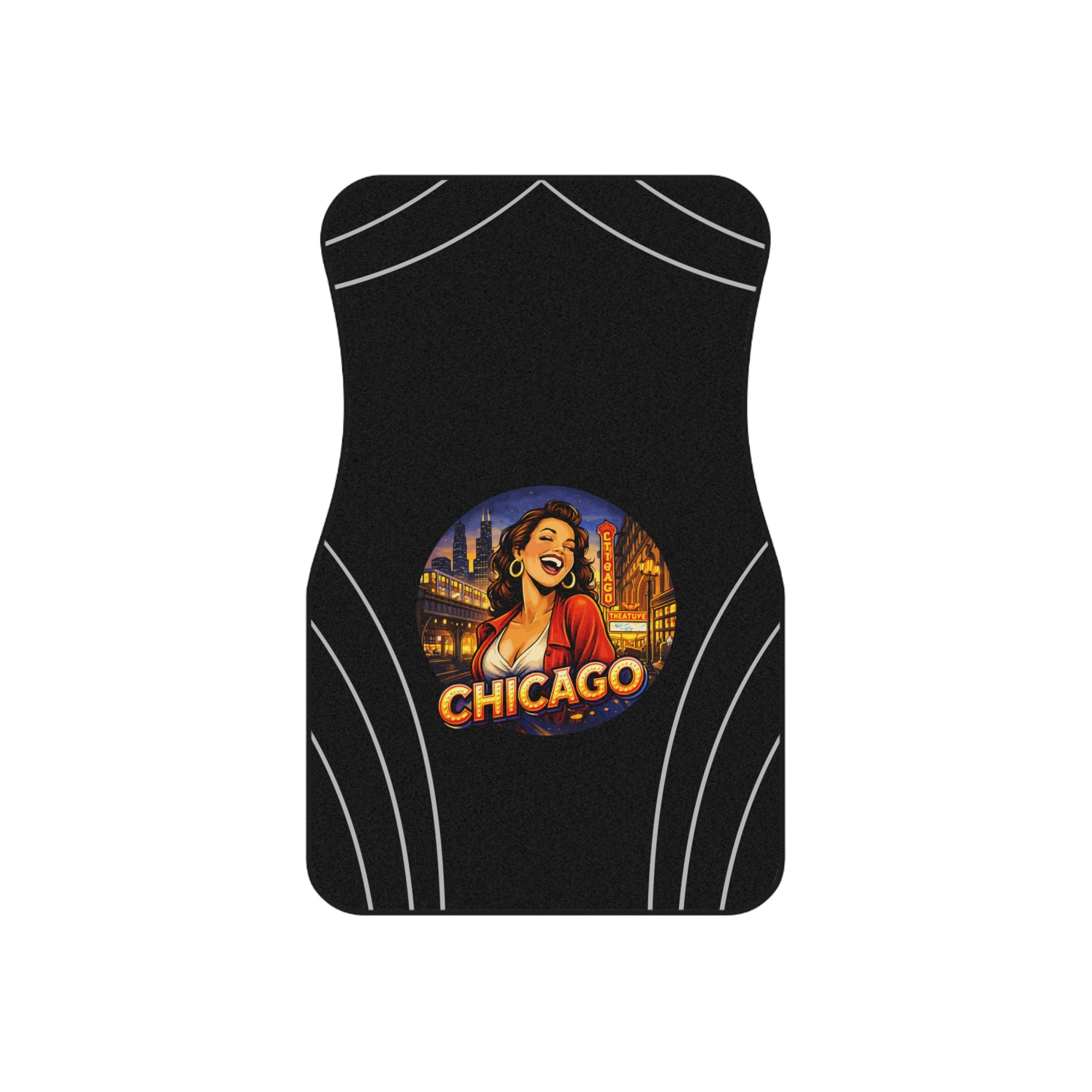 Chicago Vintage Pinup Car Floor Mats — Set of 4