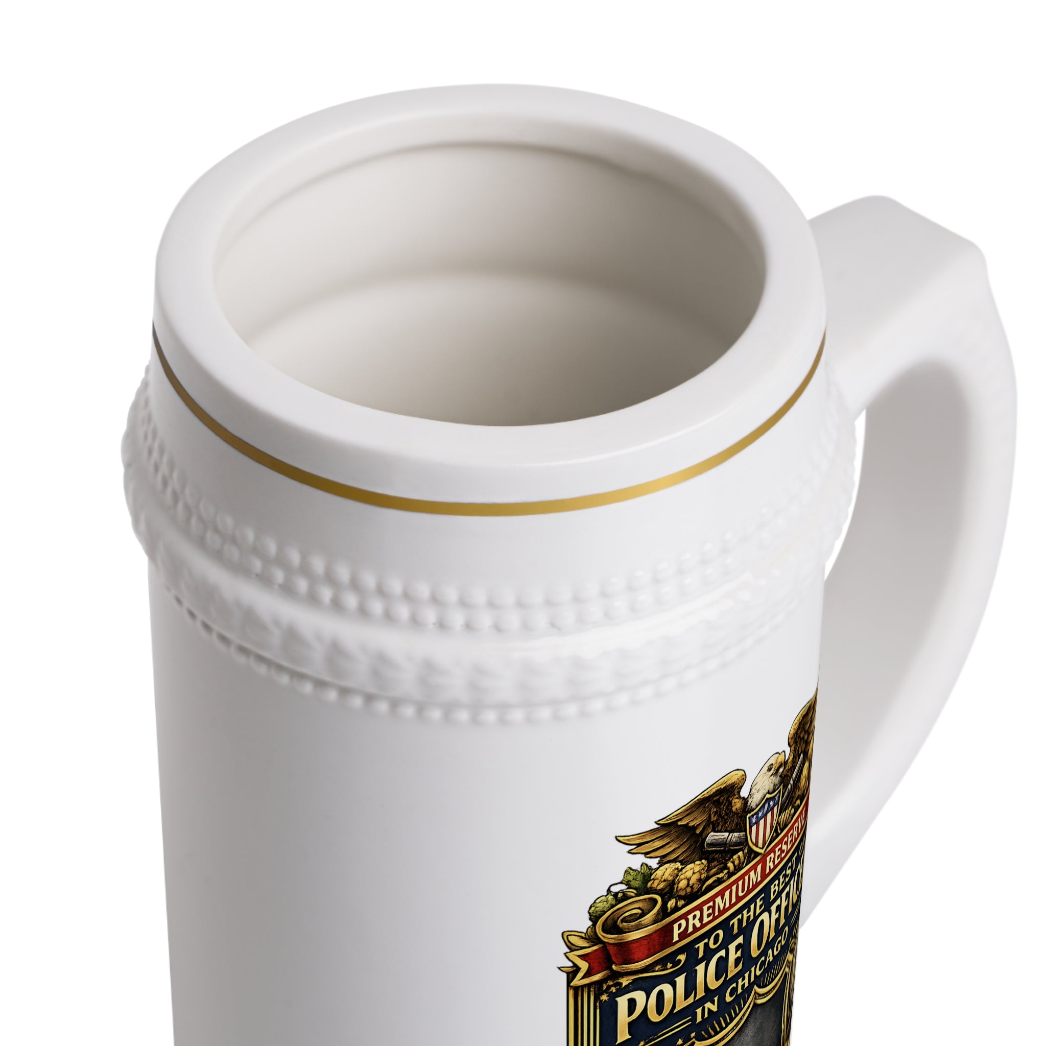 Personalized Chicago Police Officer Beer Stein 22oz - Custom Name Cop Mug, Law Enforcement Gift for Him