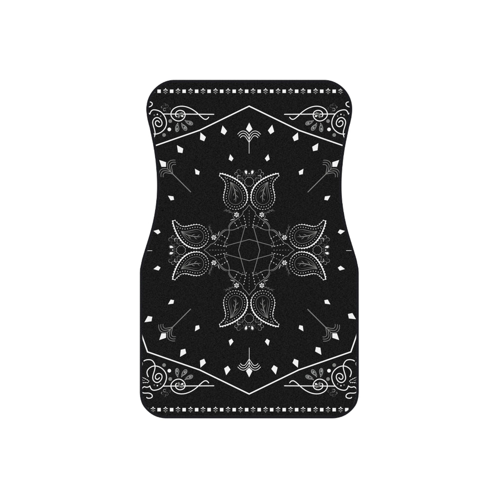 Black Bandana-Style Car Floor Mats (Set of 4)