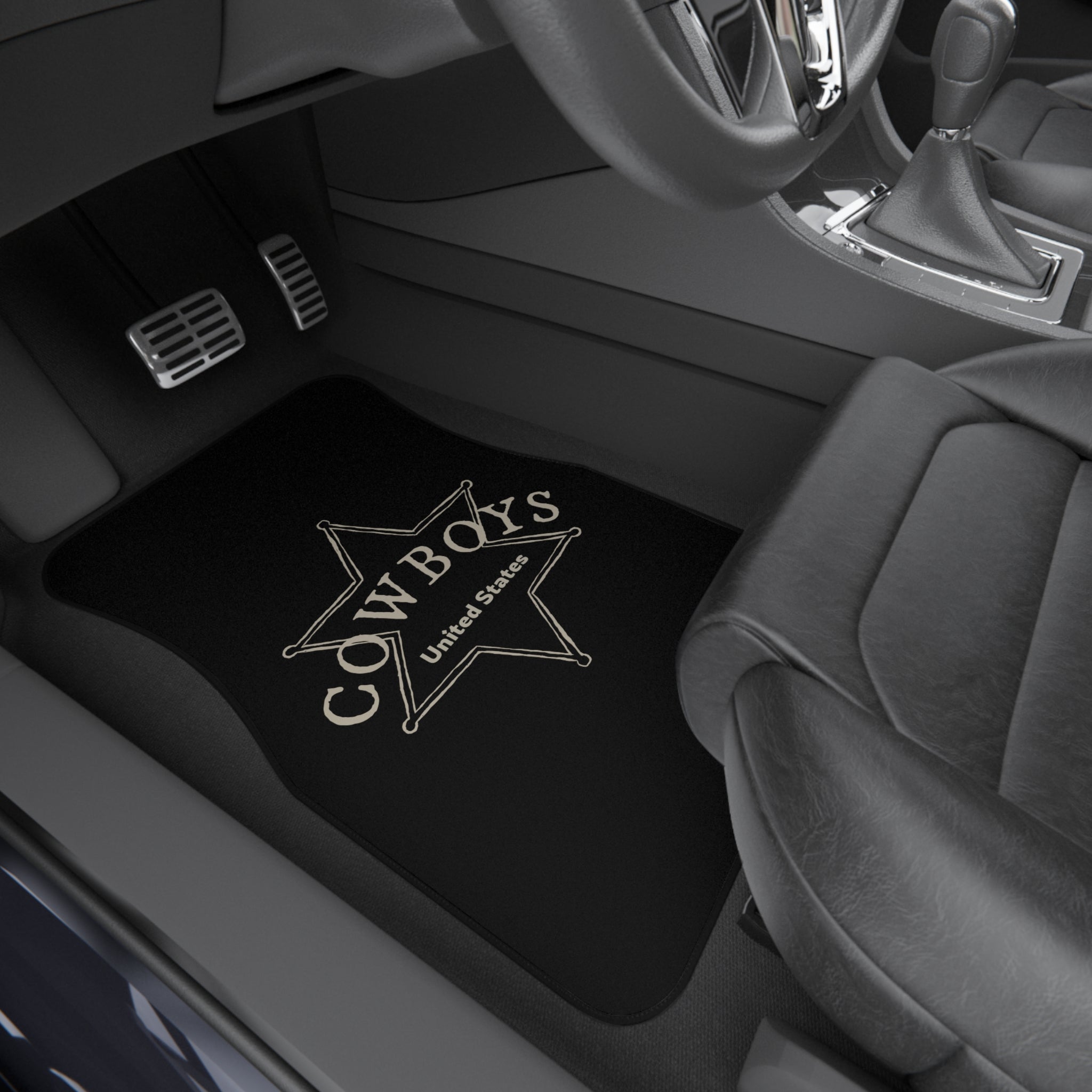 4 Piece Universal Cowboys Car Floor Mats Set Western Country Auto Interior Accessories