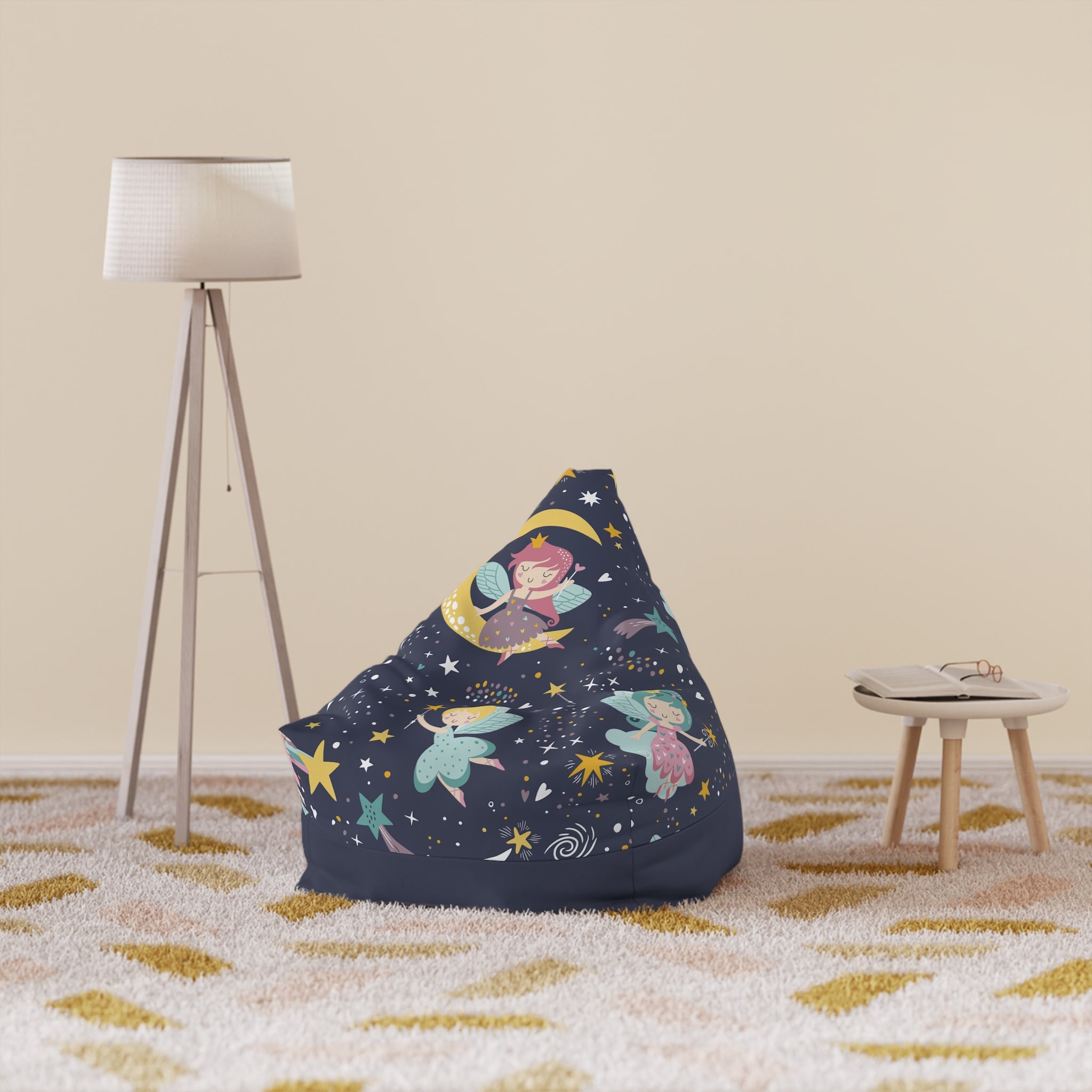 Sleeping Fairies Bean Bag Chair Cover | Night Sky Stars, Kids Room