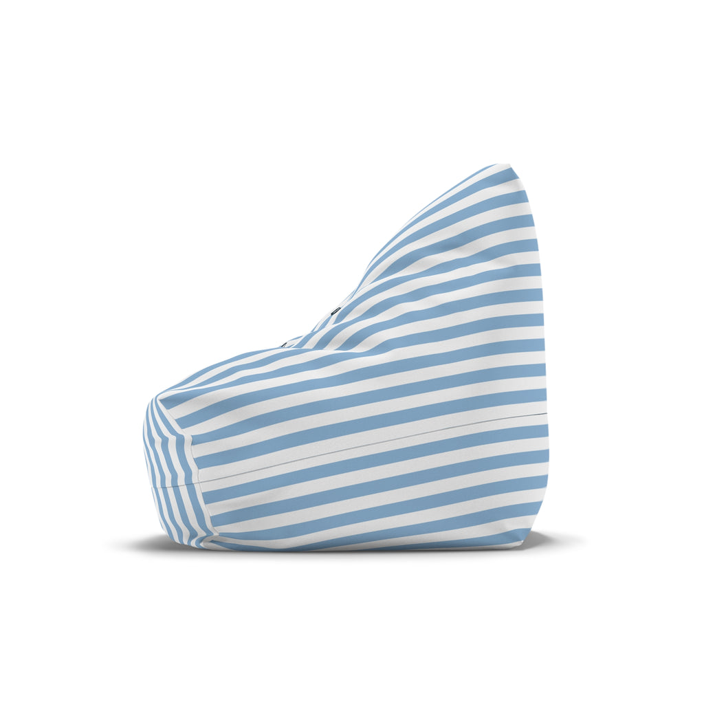 Nautical Stripe Bean Bag Chair Cover | Blue White Anchor Bean Bag Cover | Coastal Home Decor