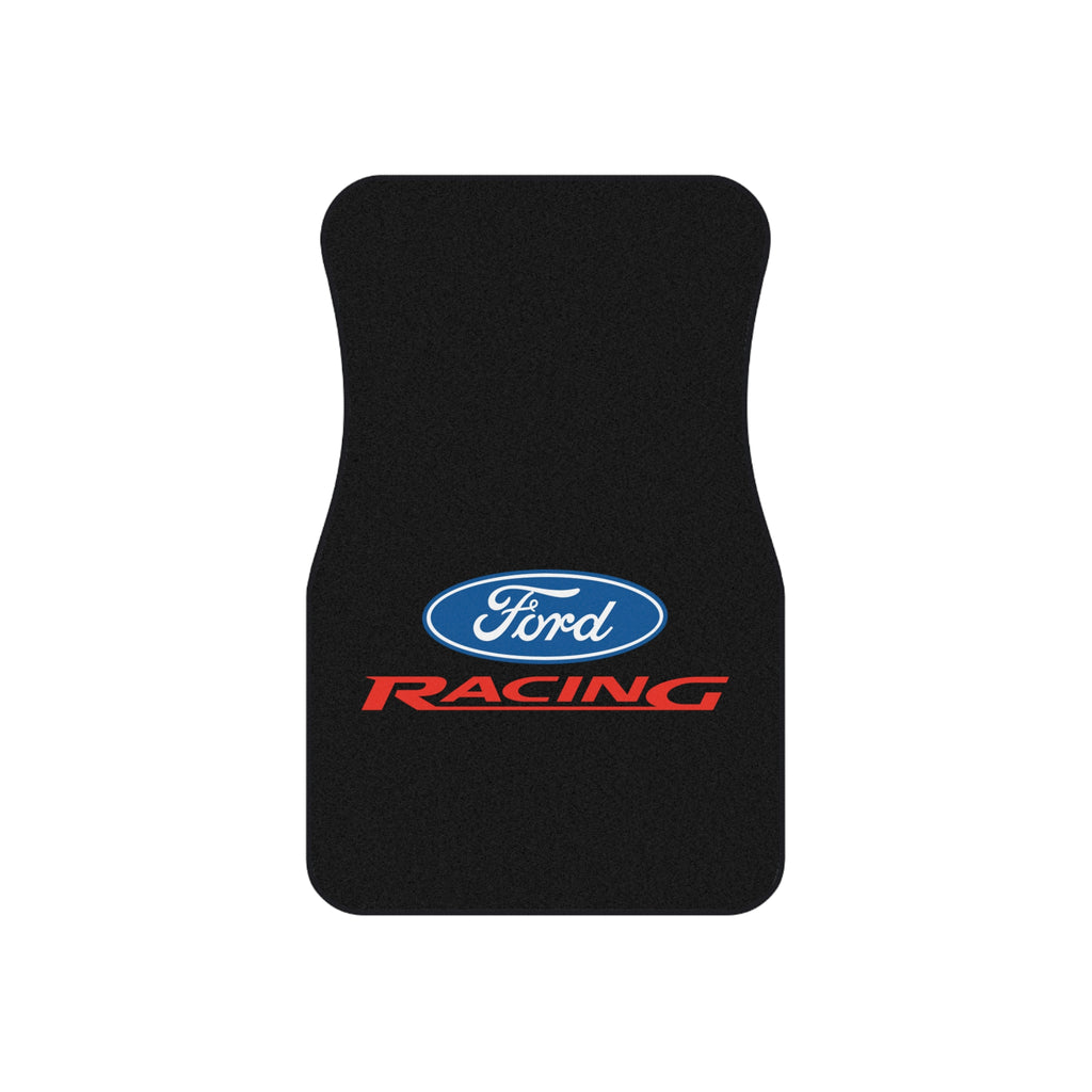 4 Piece Universal Car Floor Mats Set Ford Racing Logo Black Auto Interior Accessories