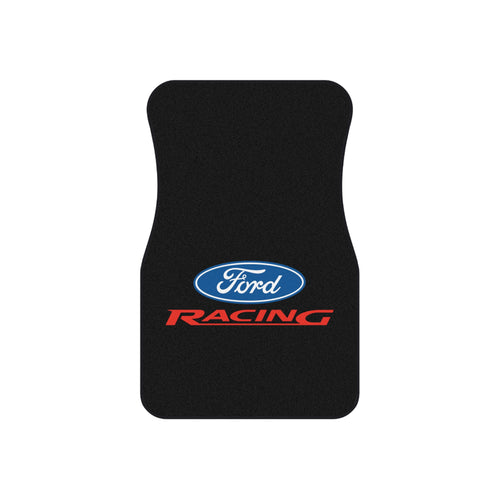 4 Piece Universal Car Floor Mats Set Ford Racing Logo Black Auto Interior Accessories