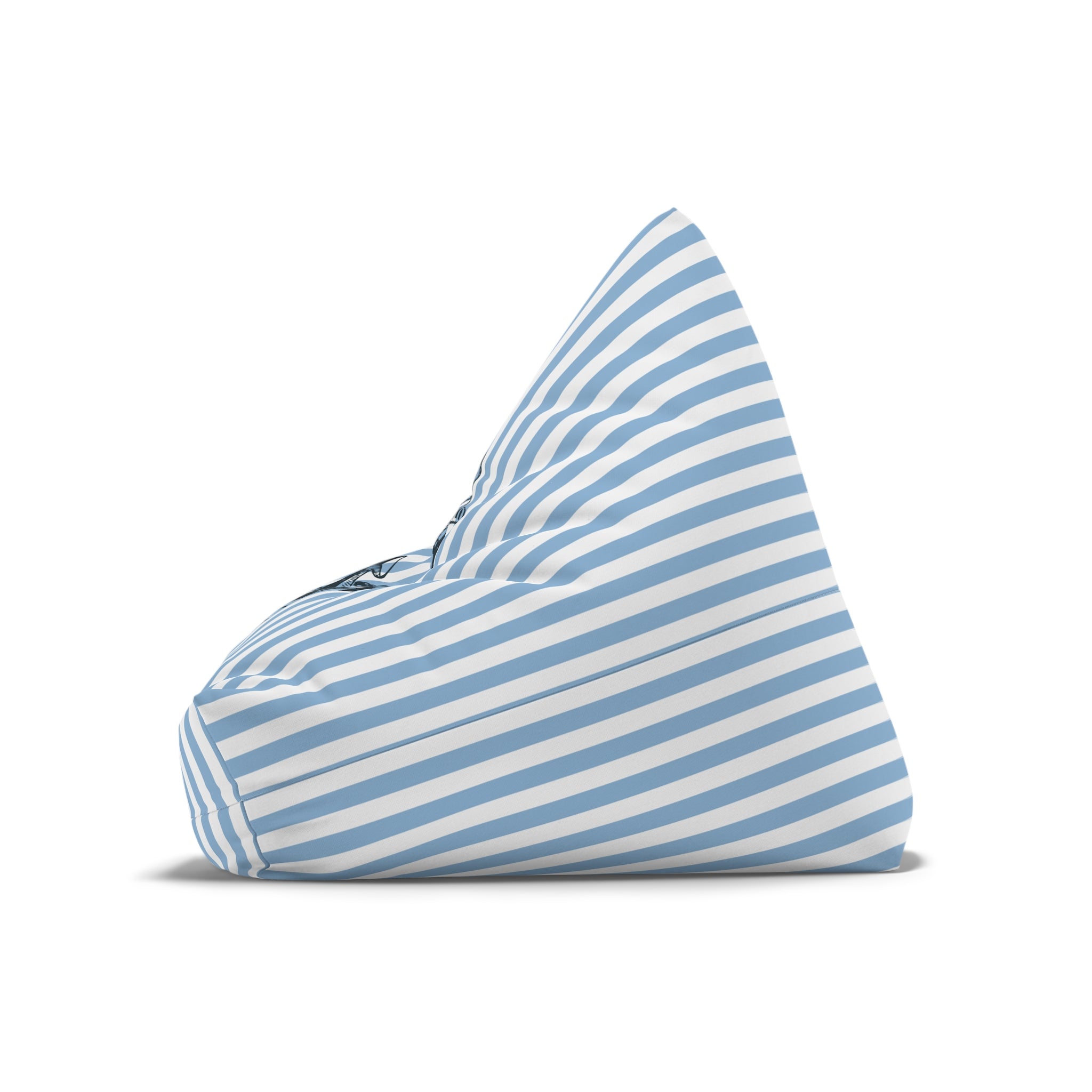 Nautical Stripe Bean Bag Chair Cover | Blue White Anchor Bean Bag Cover | Coastal Home Decor