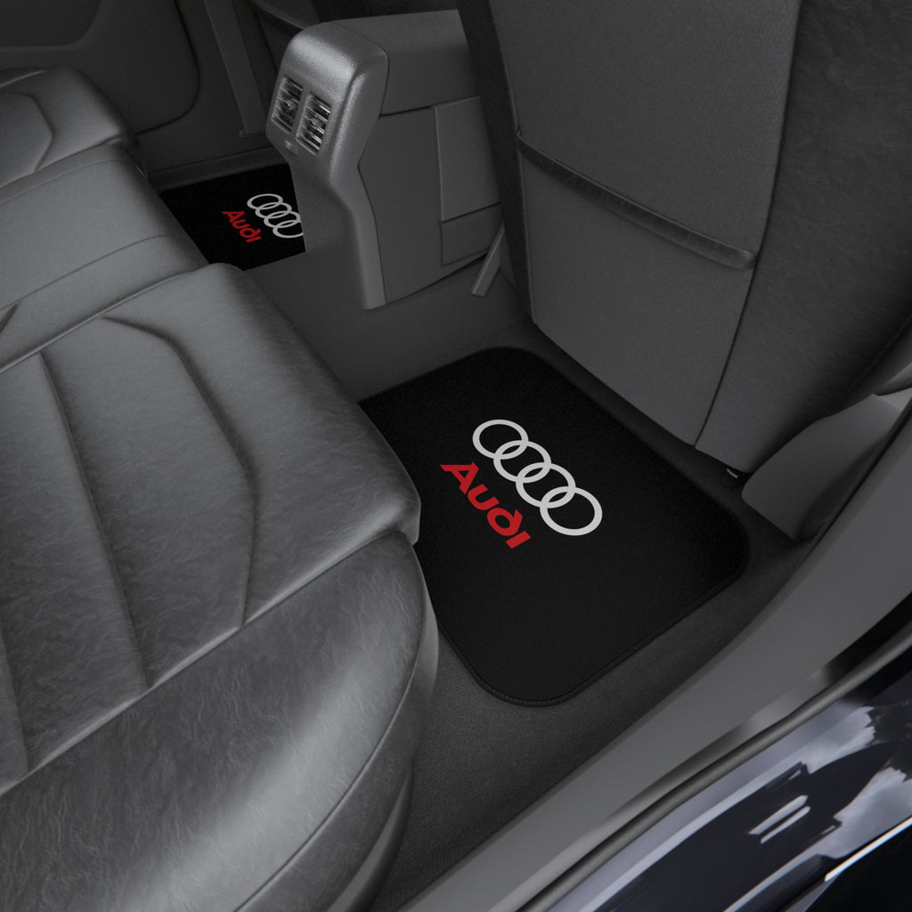 Audi Style Car Floor Mats Set of 4 Black Universal Auto Mats