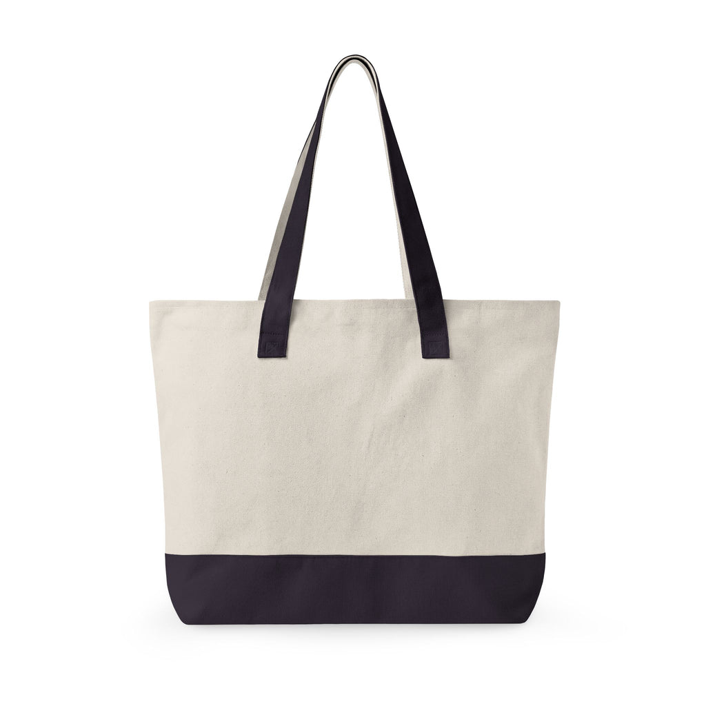 Made for everyday Zippered Canvas Tote | script text, neutral color