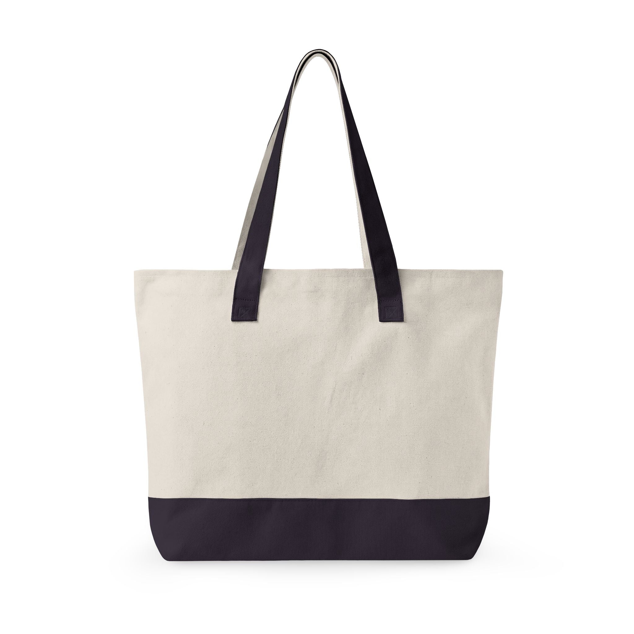 Made for everyday Zippered Canvas Tote | script text, neutral color