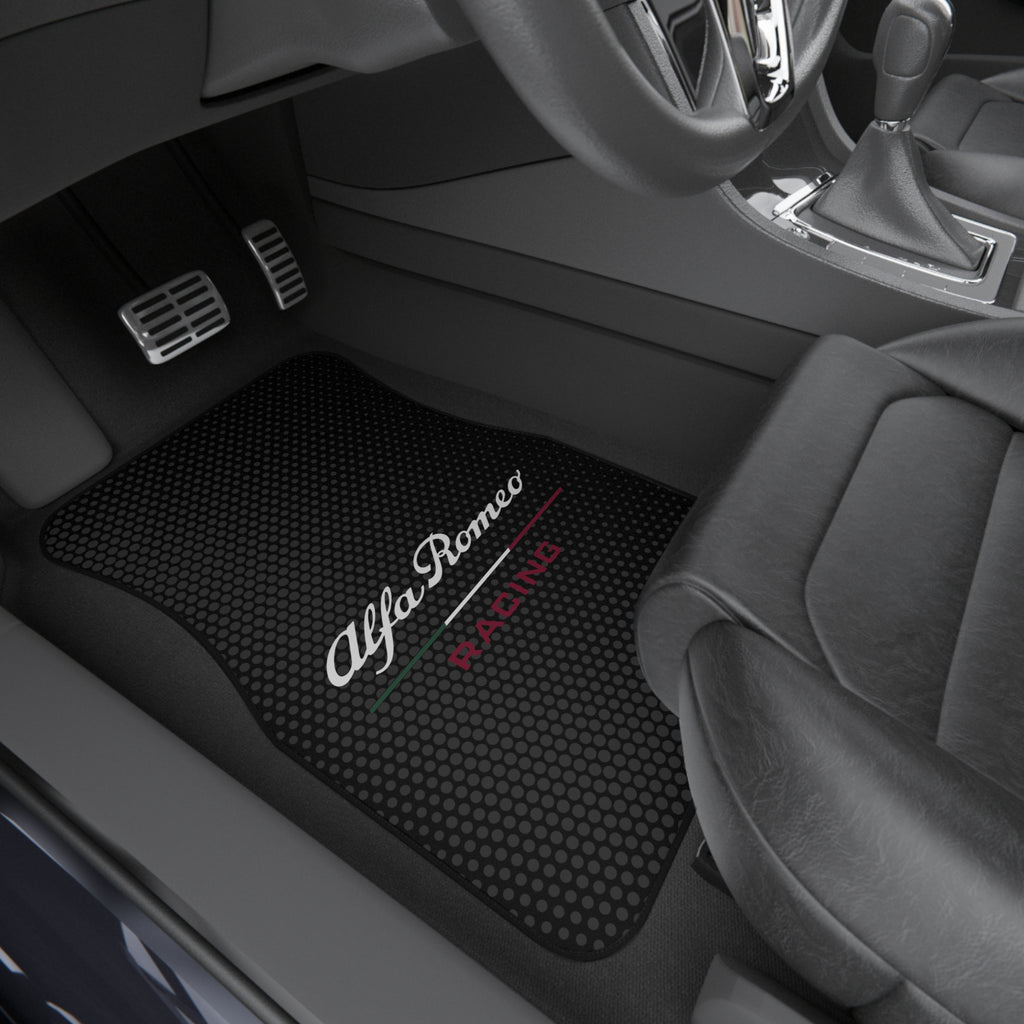 Alfa Romeo Racing Style Car Floor Mats Set of 4 Black Universal Sport Auto Mats