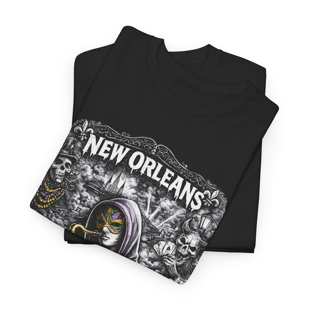 New Orleans T Shirt Jazz Graphic Tee, Dark Streetwear Saxophone Shirt, Mardi Gras Style Unisex Gift