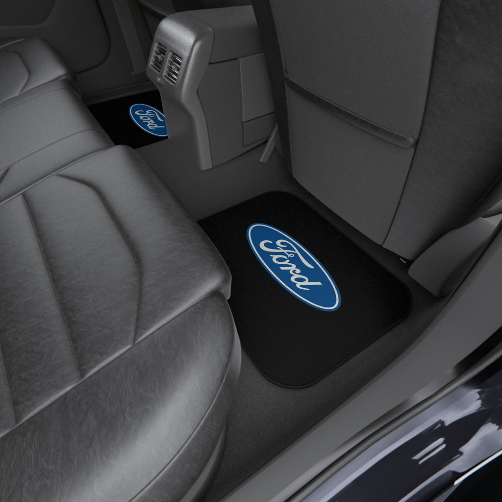 4 Piece Universal Car Floor Mats Set Ford Logo Black Auto Interior Accessories