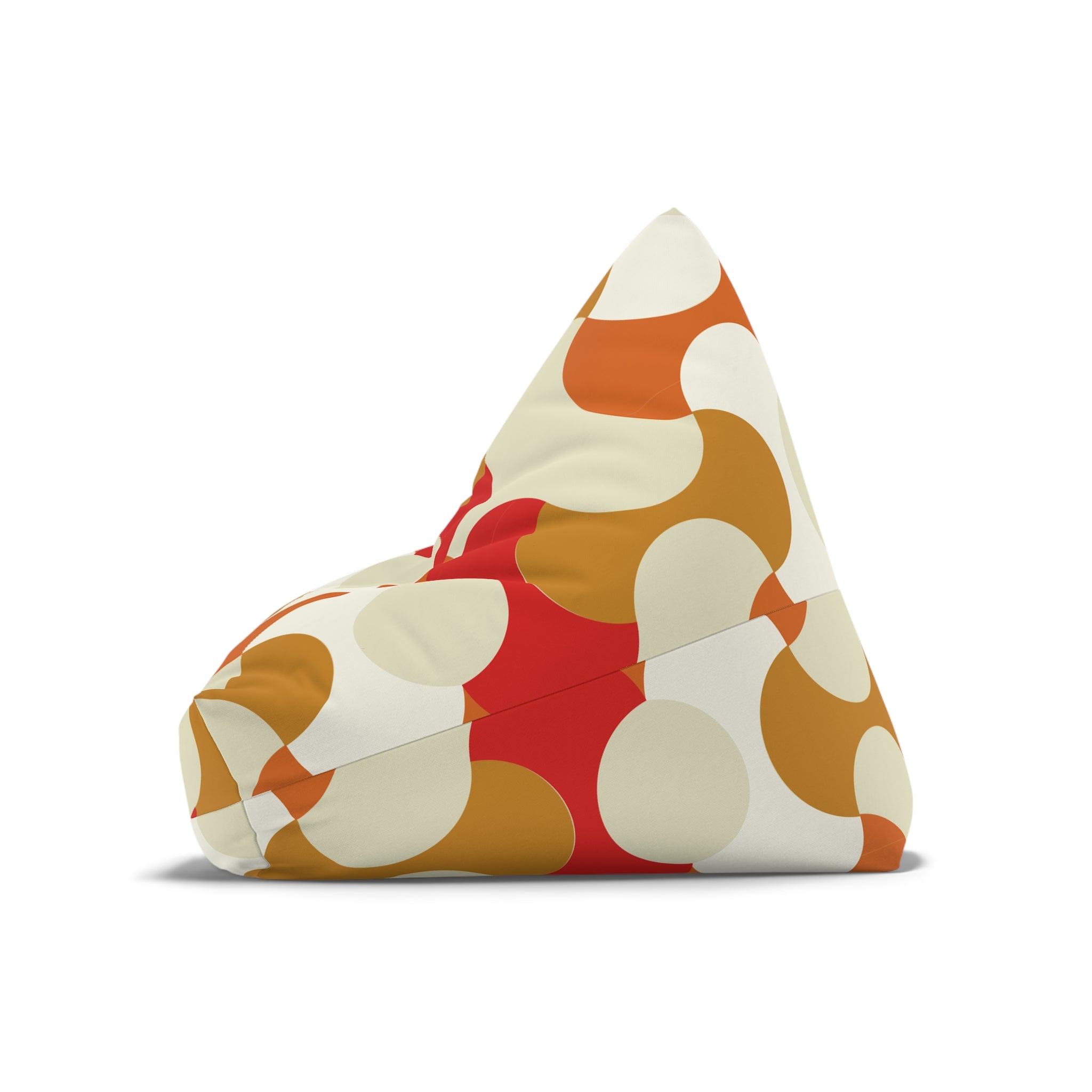 Retro Abstract Swirl Bean Bag Chair Cover | 70s Inspired Mod Pattern