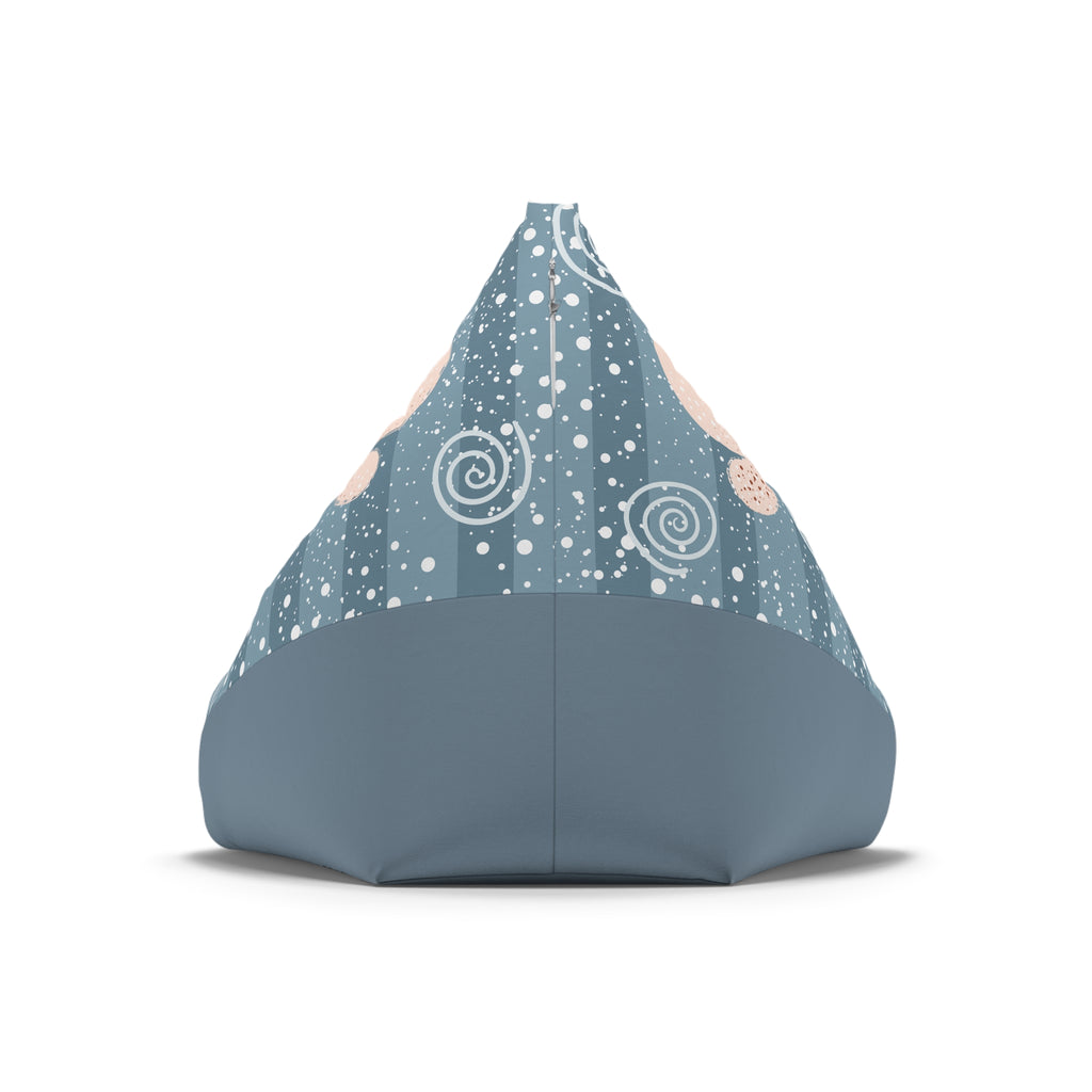 Sleeping Fox Bean Bag Chair Cover | Winter Woodland Pattern, Snowflakes