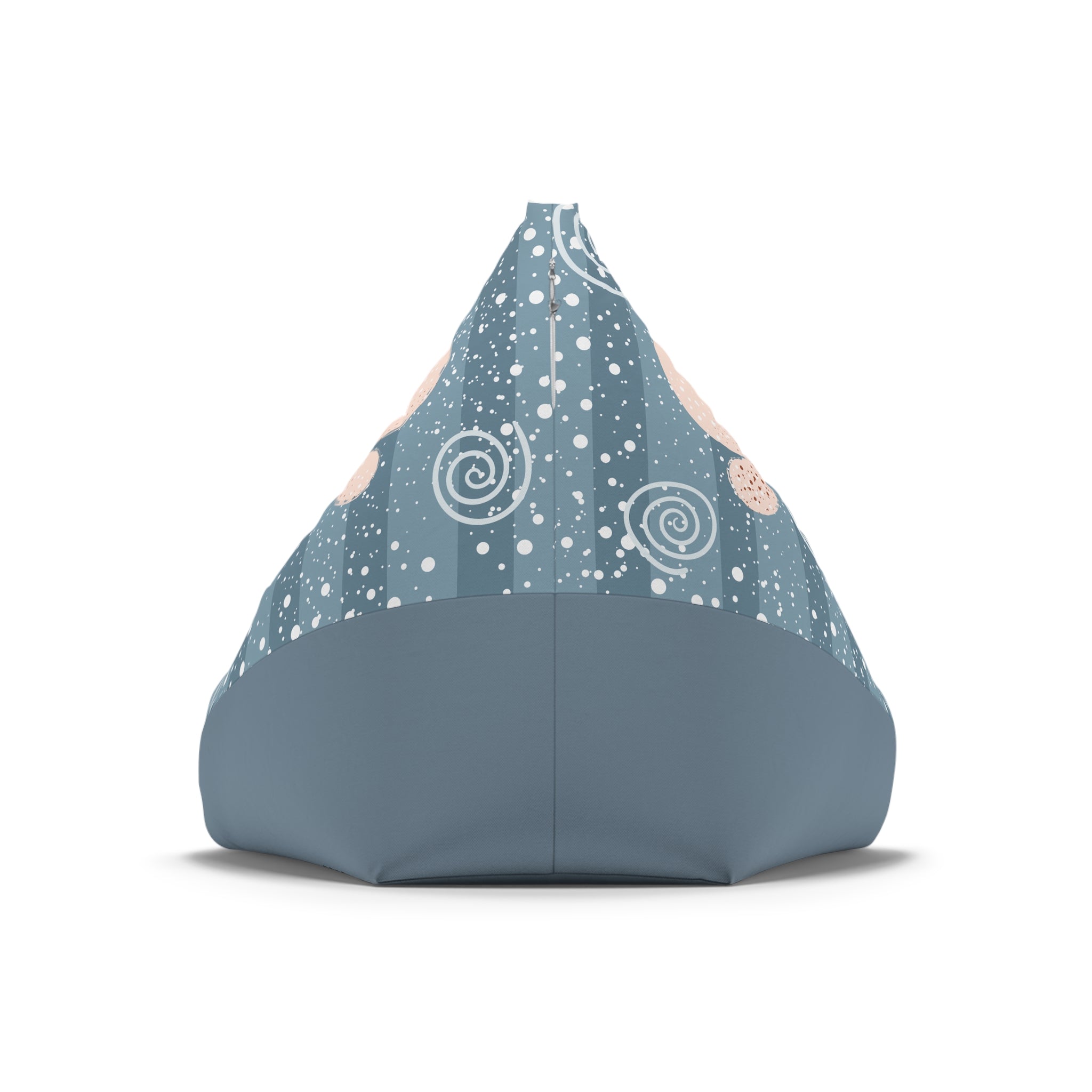 Sleeping Fox Bean Bag Chair Cover | Winter Woodland Pattern, Snowflakes
