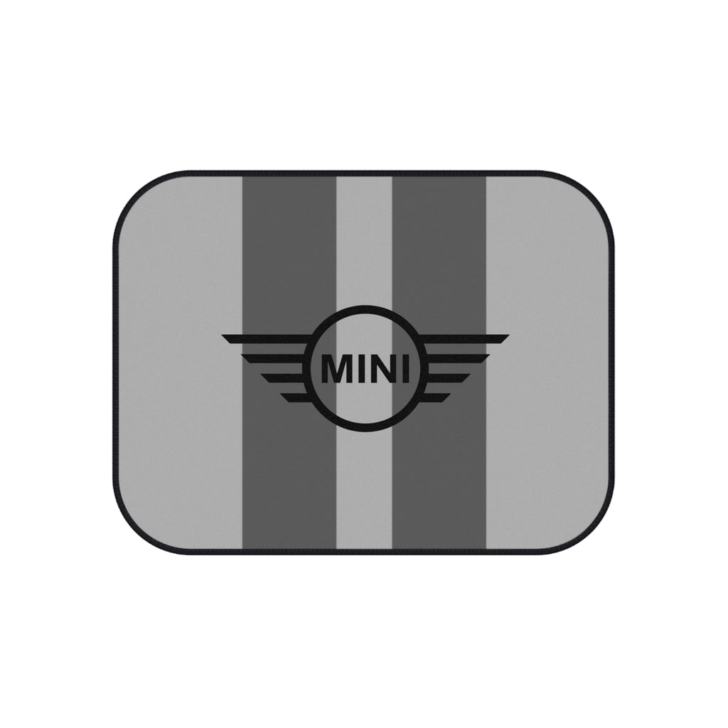 Mini Cooper Stripe Car Mats (Set of 4) — Custom Grey Racing Floor Mats