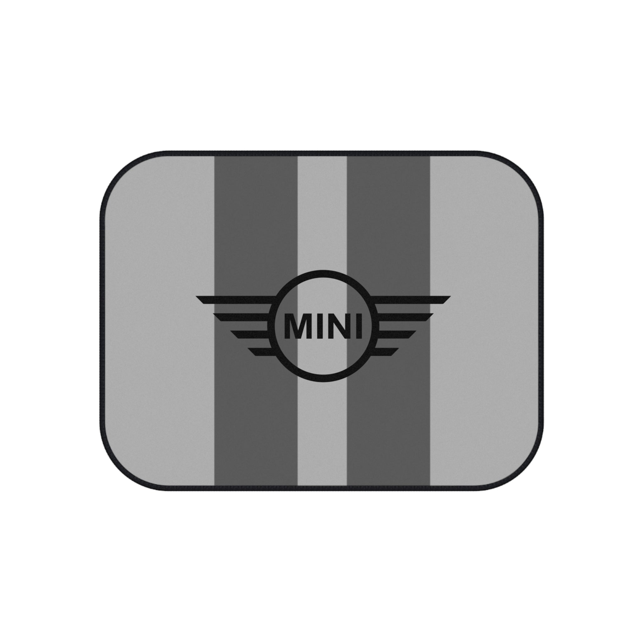 Mini Cooper Stripe Car Mats (Set of 4) — Custom Grey Racing Floor Mats