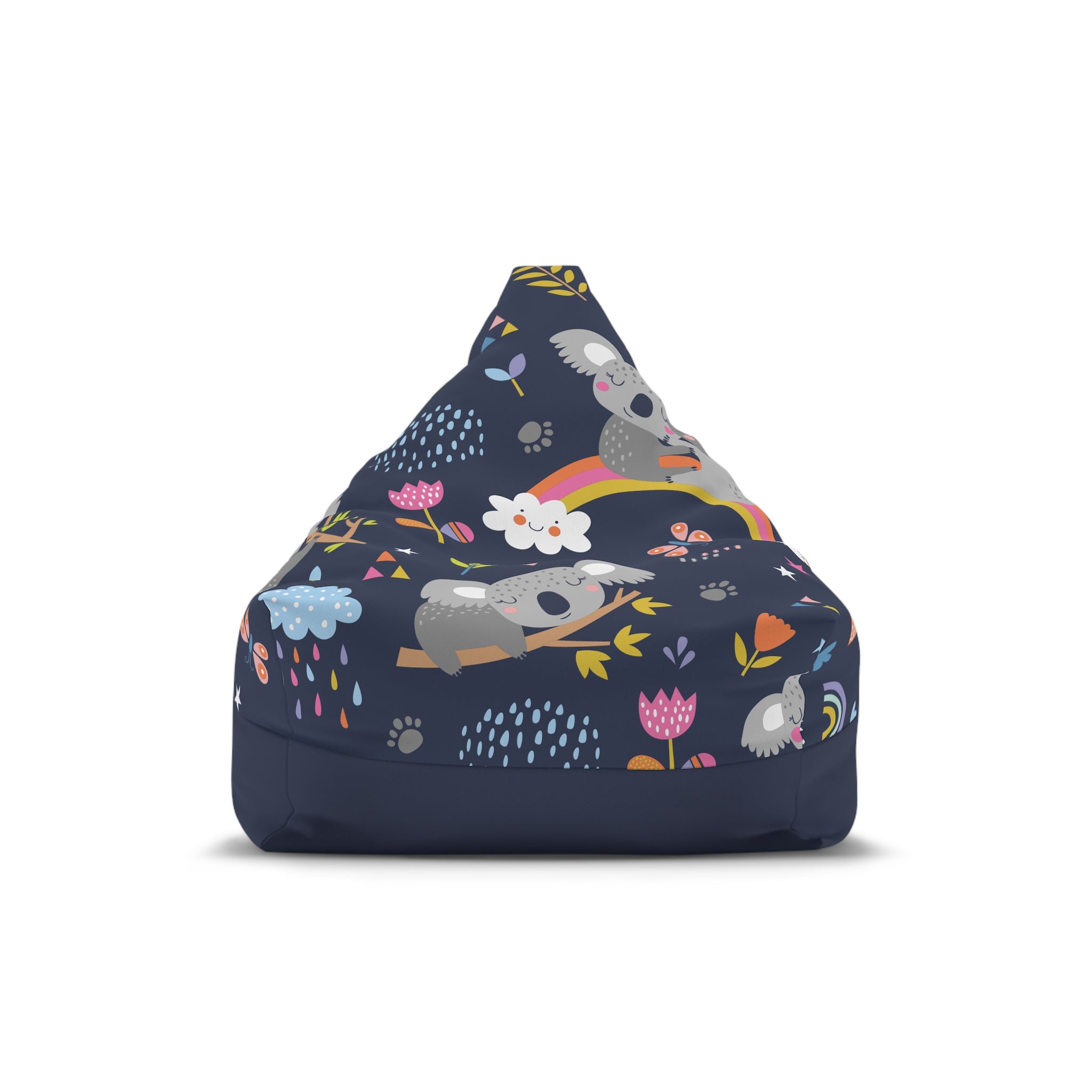 Koala Rainbows Pattern Bean Bag Chair Cover | Navy Floral Nursery