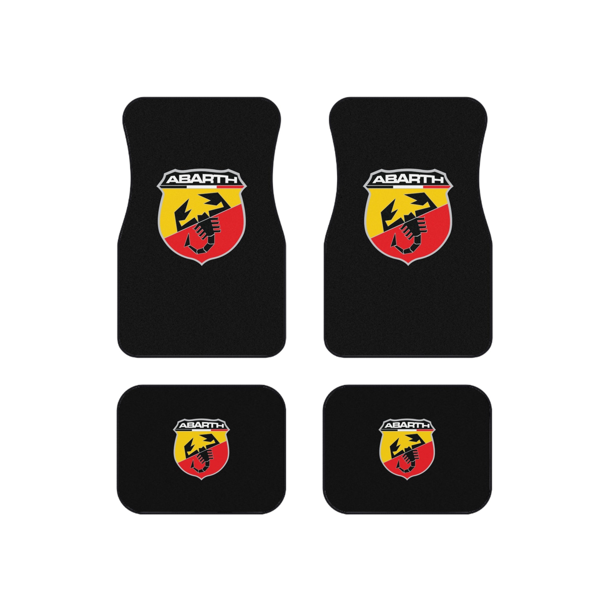 4 Piece Universal Abarth Car Floor Mats Set Racing Sport Auto Interior Accessories